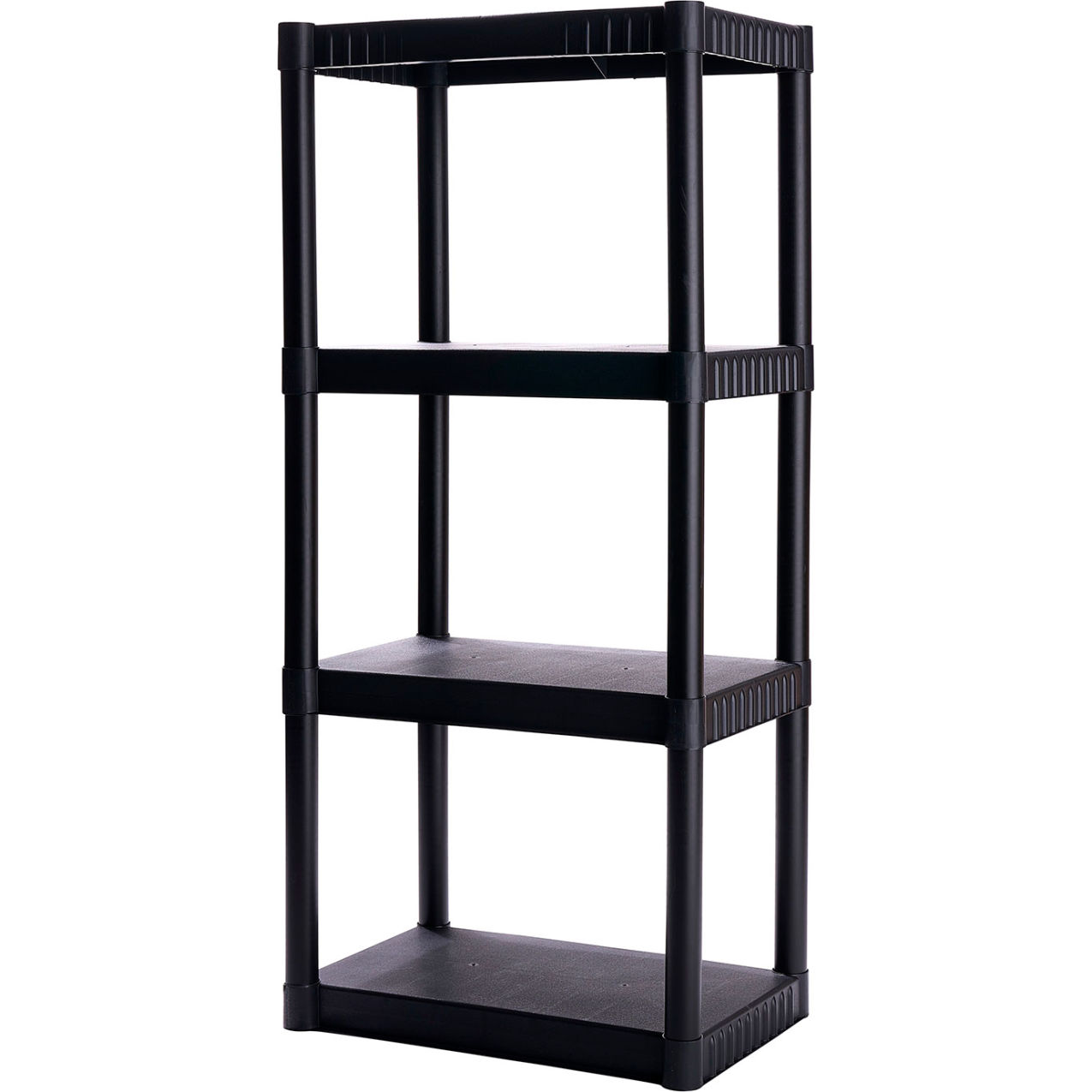 4-Shelf Standard Duty Storage Unit, 23"W x 14"D x 48"H, Black