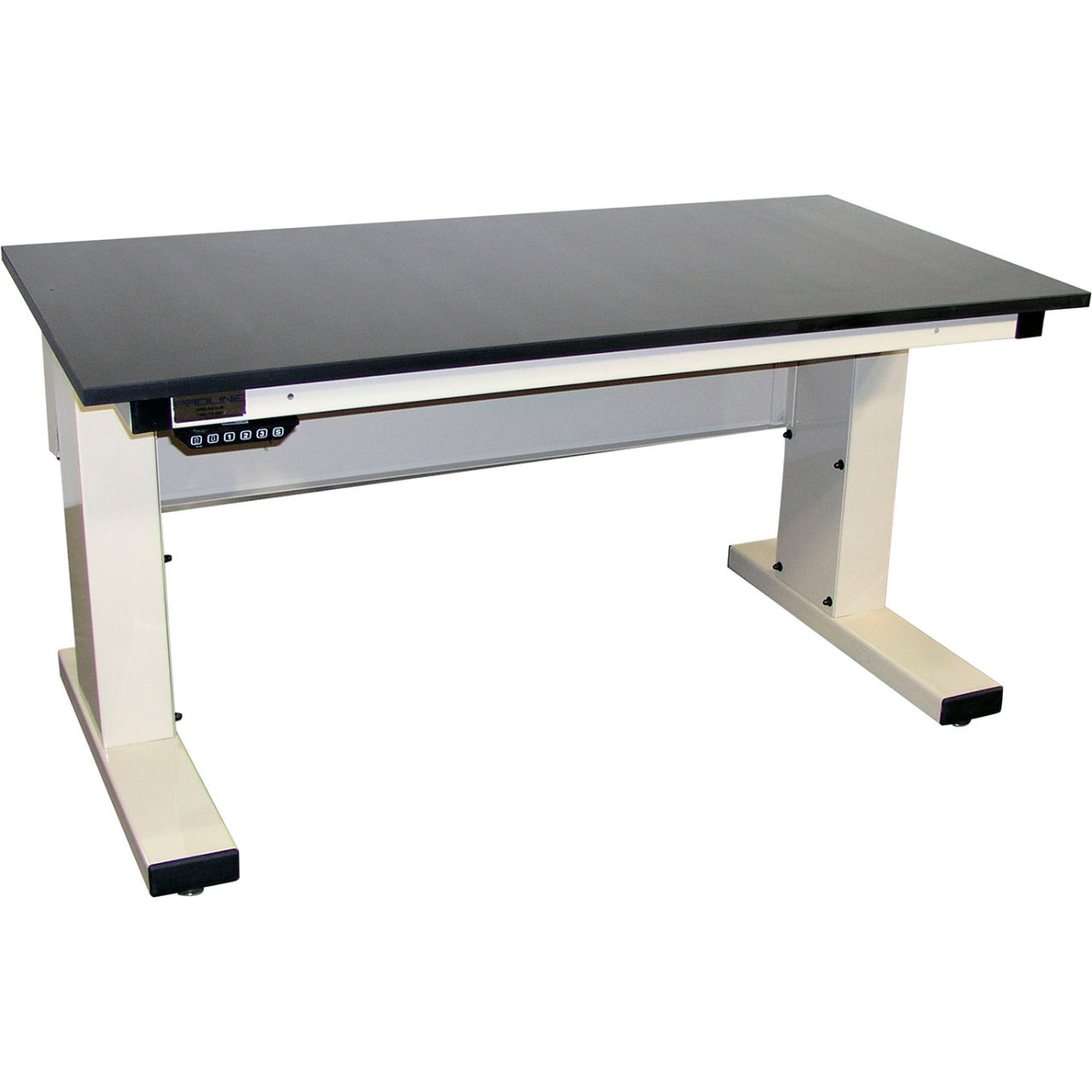 Millennium II Electric Adj. Height Lab Workbench, Chem Guard Top, 60" x 30", Light Beige