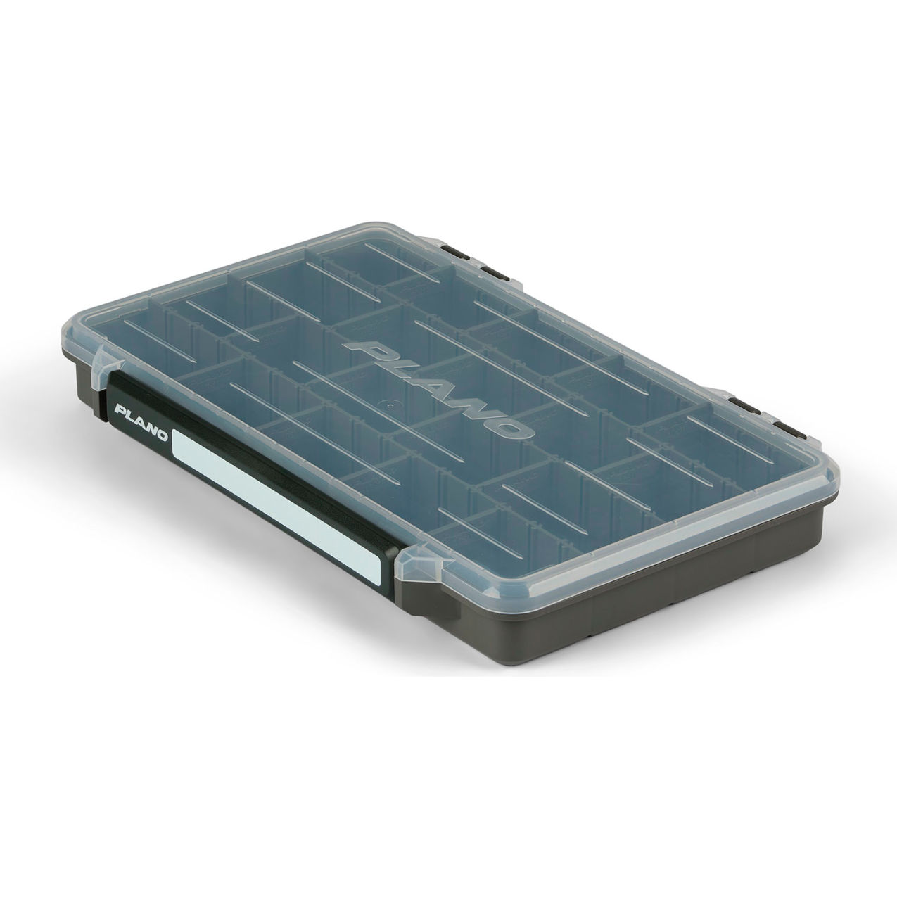 StowAway New Design Compartment Box, 14"W x 7-1/4"D x 1-3/4"H, Black/Clear