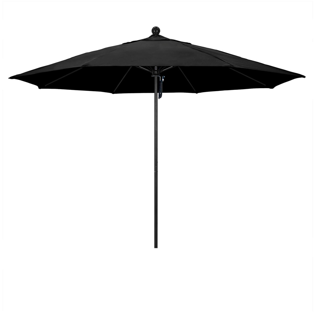 Venture 11' Patio Umbrella, Black Pole, Olefin Black Fabric