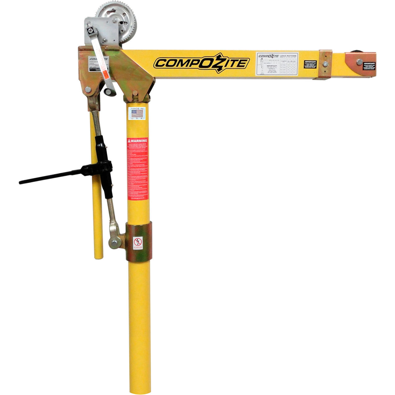 1200lb. Composite Davit Crane with 2500 lb. Carbon Steel Brake Winch