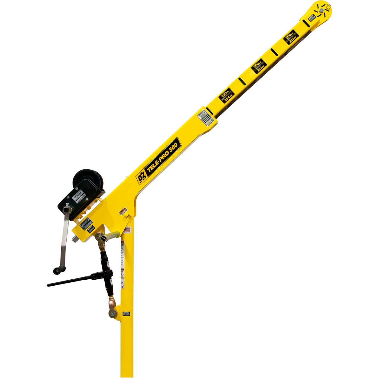 500 lb. Tele-Pro Davit Crane with 2500 lb. Carbon Steel Brake Winch