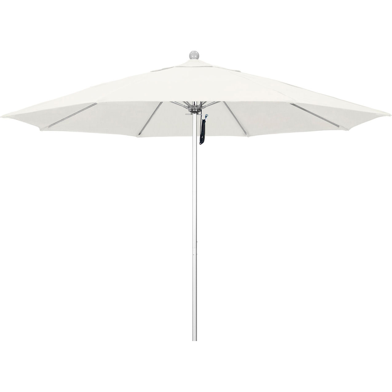 Venture 11' Patio Umbrella, Silver Pole, Sunbrella 1A Natural Fabric