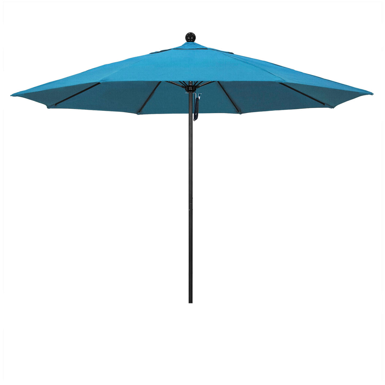 Venture 11' Patio Umbrella, Black Pole, Olefin Frost Blue Fabric