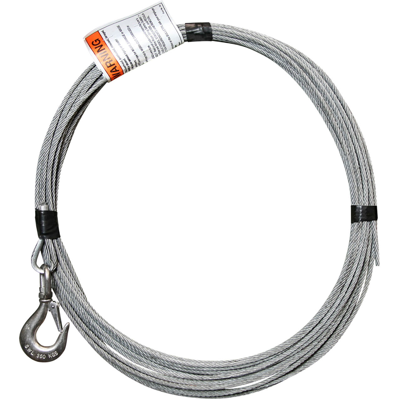 Galvanized Cable Assembly with Bare End Fitting, 3/16" Dia. x 70'