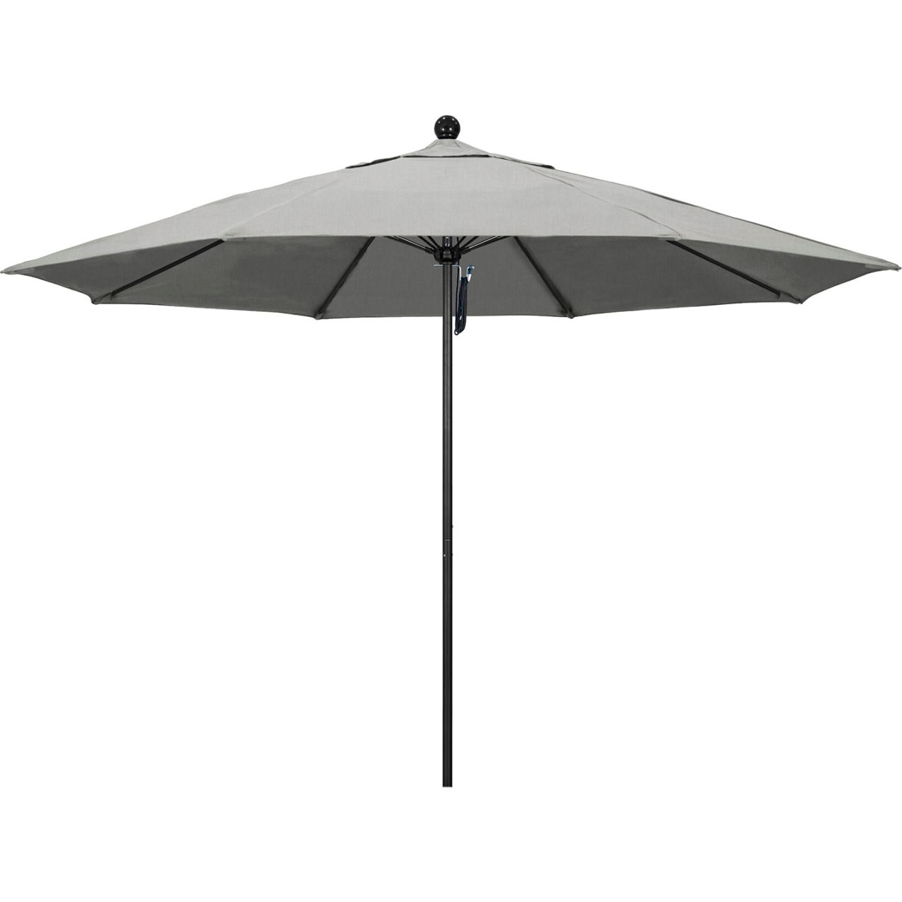 Venture 11' Patio Umbrella, Black Pole, Sunbrella 1A Granite Fabric