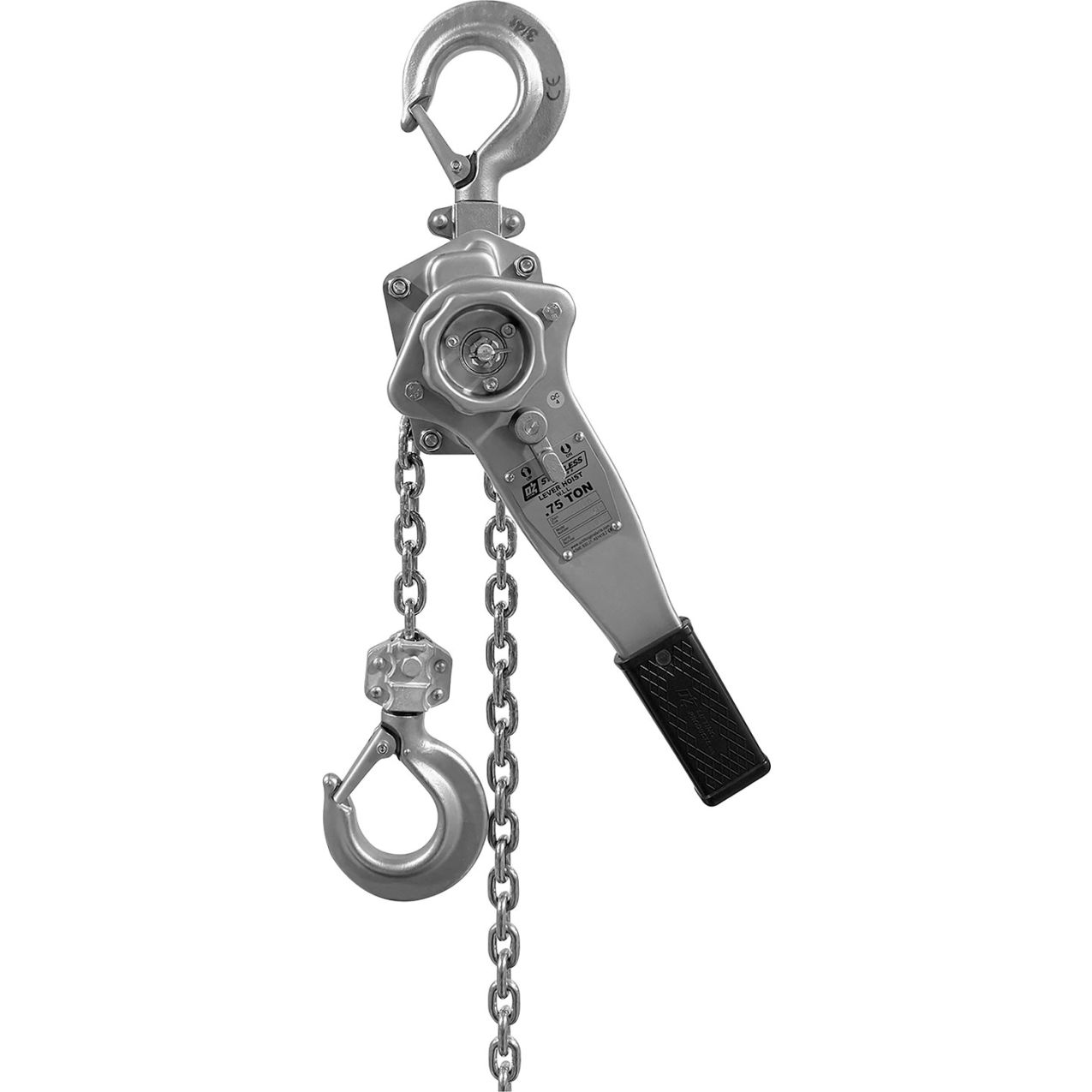 Stainless Steel Manual Lever Hoist, 3/4 Ton Capacity, 5' Lift