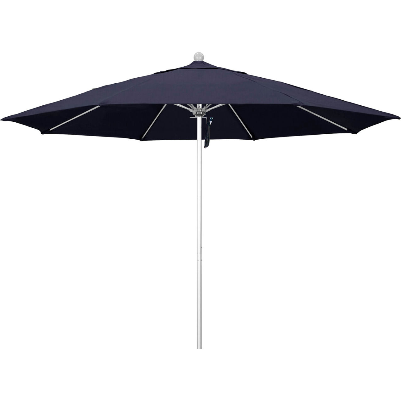 Venture 11' Patio Umbrella, Silver Pole, Sunbrella 1A Navy Fabric