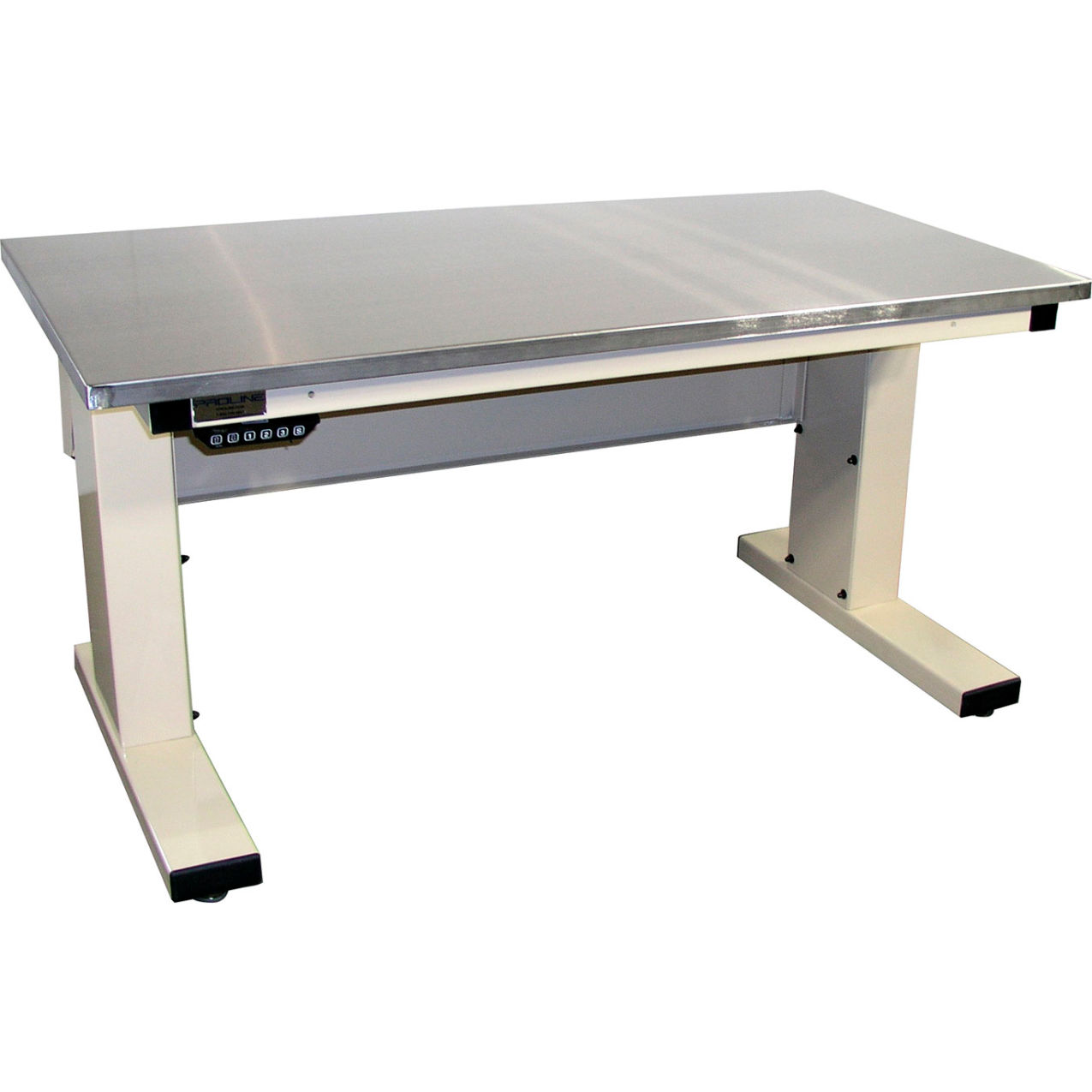 Millennium II Electric Adjustable Height Workbench, 72 x 30", SS Eased Edge, Light Beige