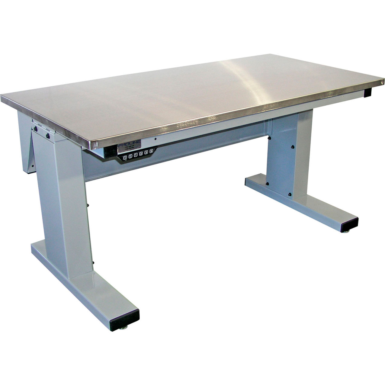 Millennium II Electric Adjustable Height Workbench, 72 x 30", SS Eased Edge, Light Gray