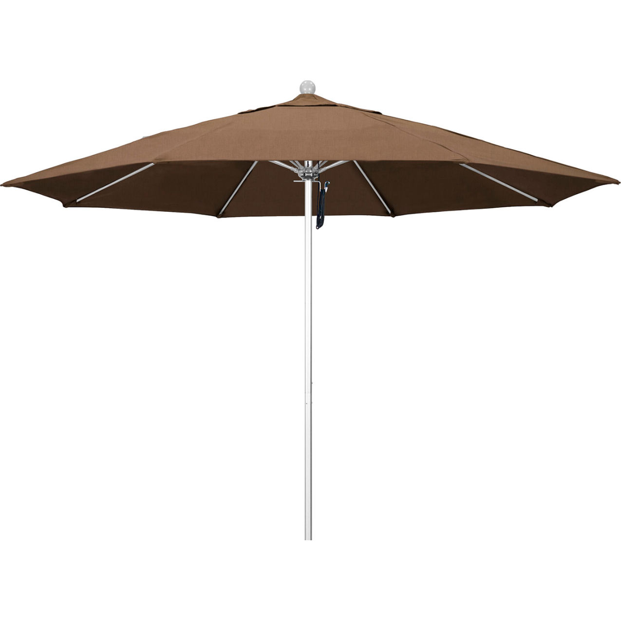 Venture 11' Patio Umbrella, Silver Pole, Sunbrella Cocoa Fabric