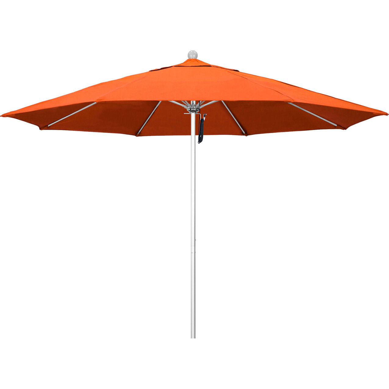Venture 11' Patio Umbrella, Silver Pole, Sunbrella 1A Melon Fabric