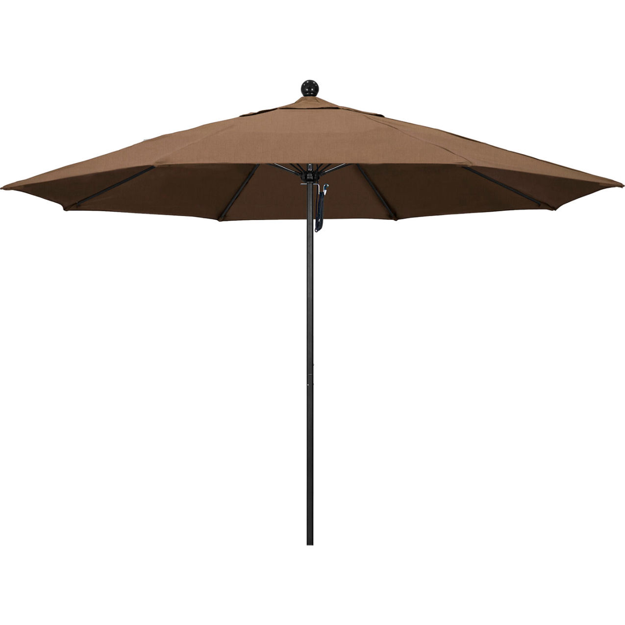 Venture 11' Patio Umbrella, Black Pole, Sunbrella Cocoa Fabric