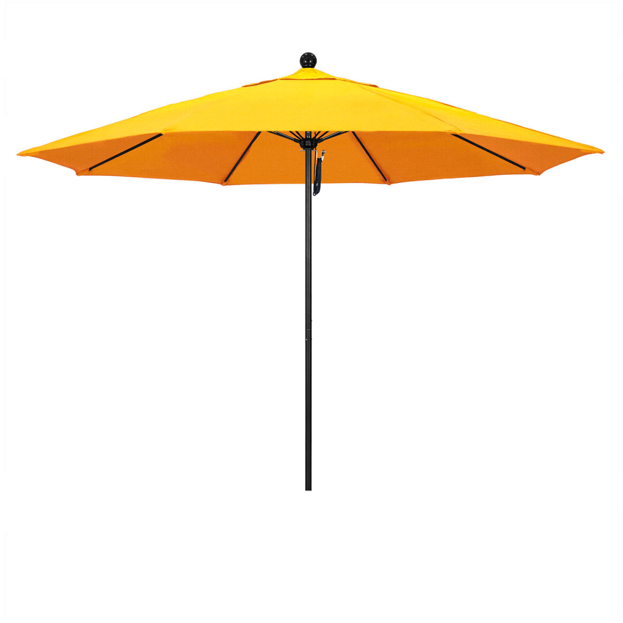 Venture 11' Patio Umbrella, Black Pole, Olefin Lemon Fabric