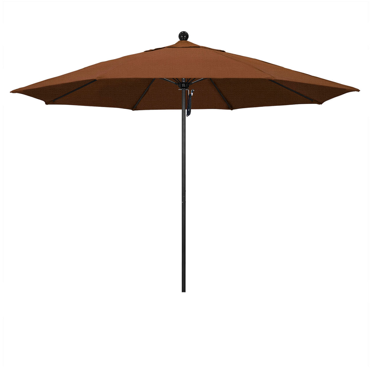 Venture 11' Patio Umbrella, Black Pole, Olefin Teak Fabric