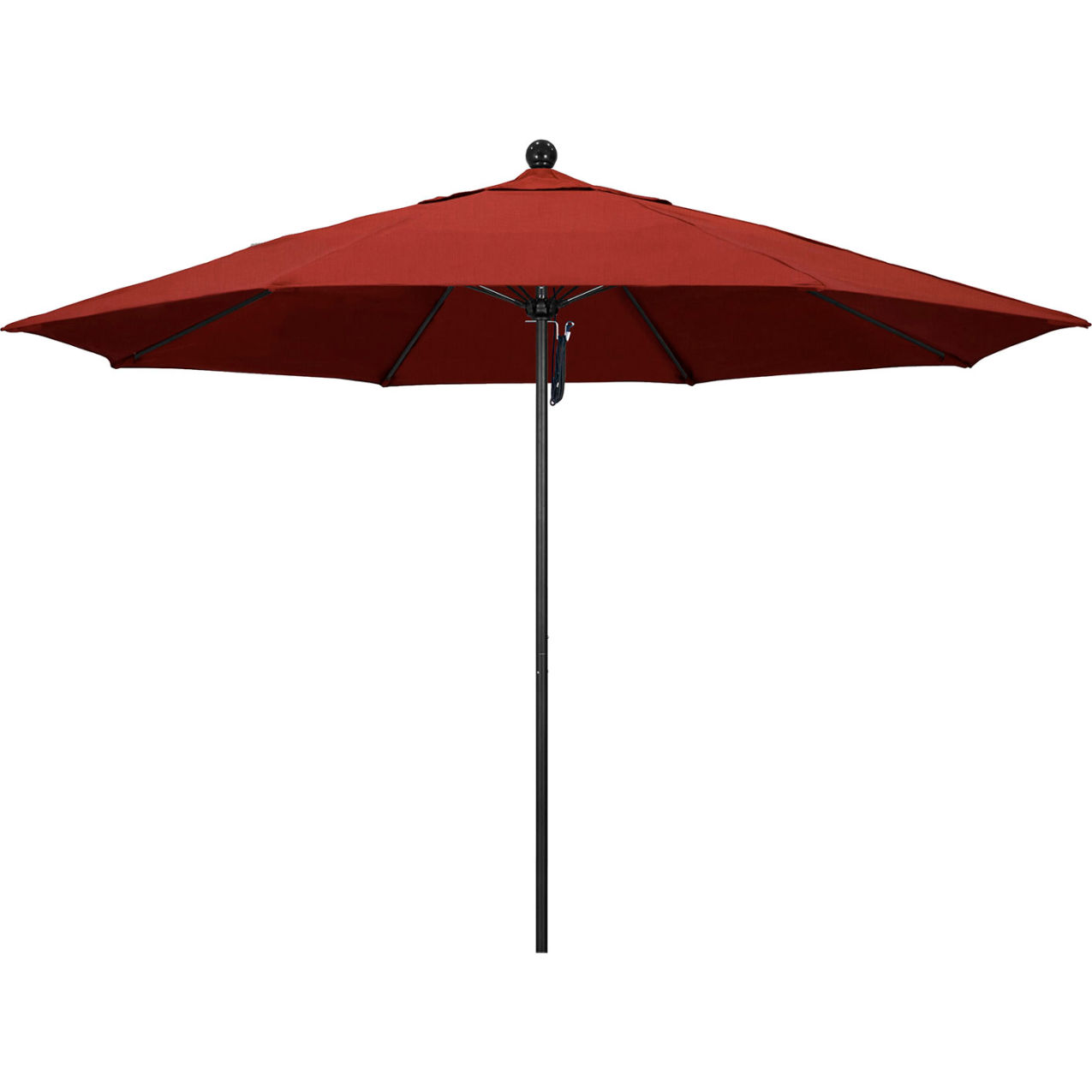 Venture 11' Patio Umbrella, Black Pole, Sunbrella 2A Terracotta Fabric