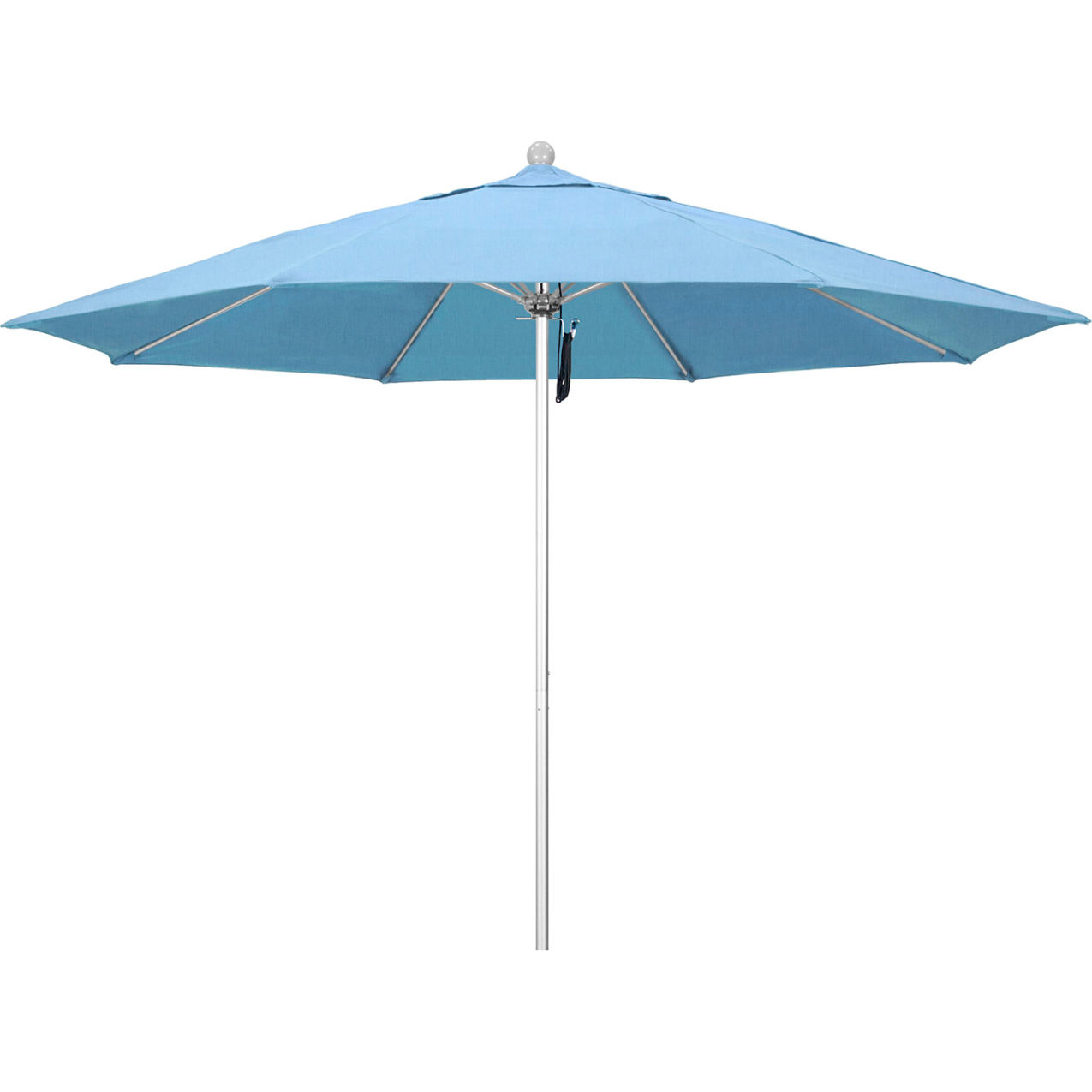 Venture 11' Patio Umbrella, Silver Pole, Sunbrella Air Blue Fabric