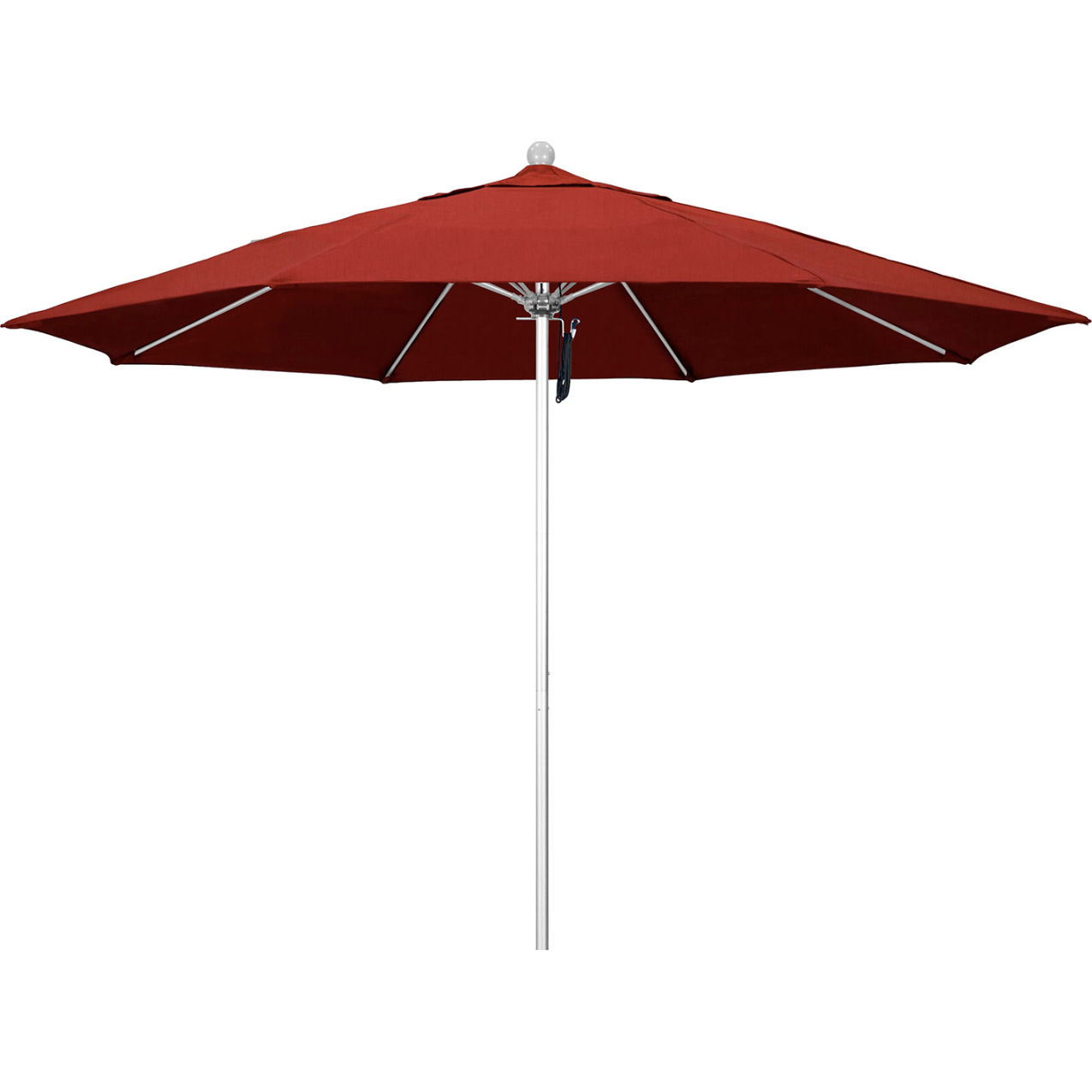 Venture 11' Patio Umbrella, Silver Pole, Sunbrella 2A Terracotta Fabric