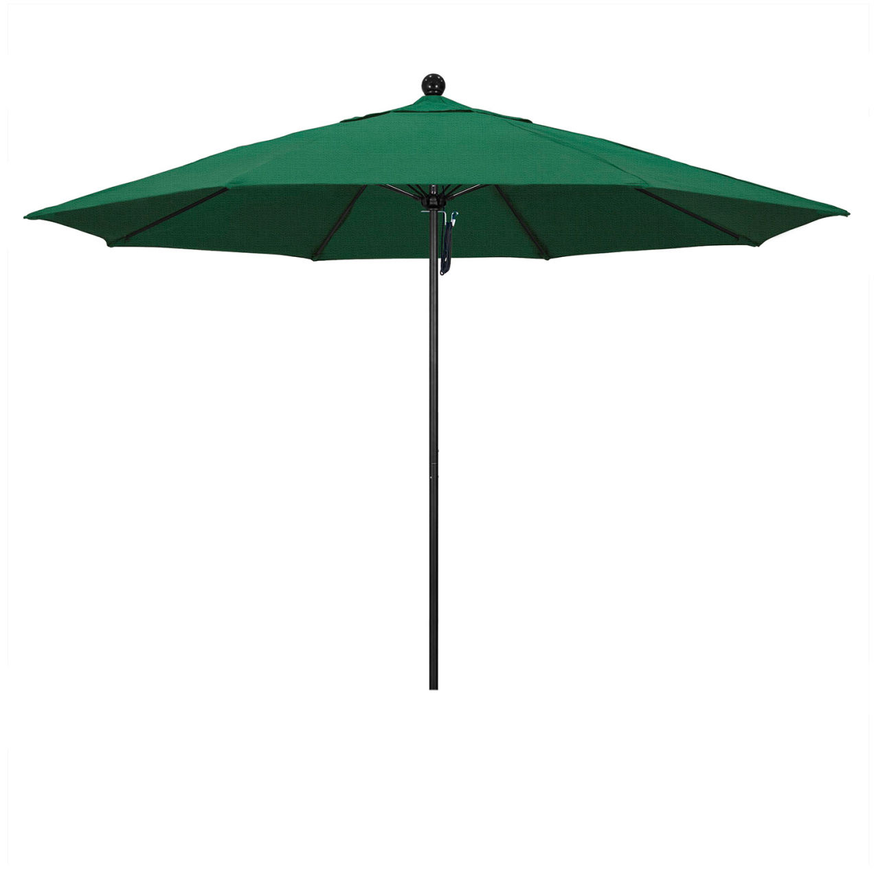 Venture 11' Patio Umbrella, Black Pole, Olefin Hunter Green Fabric