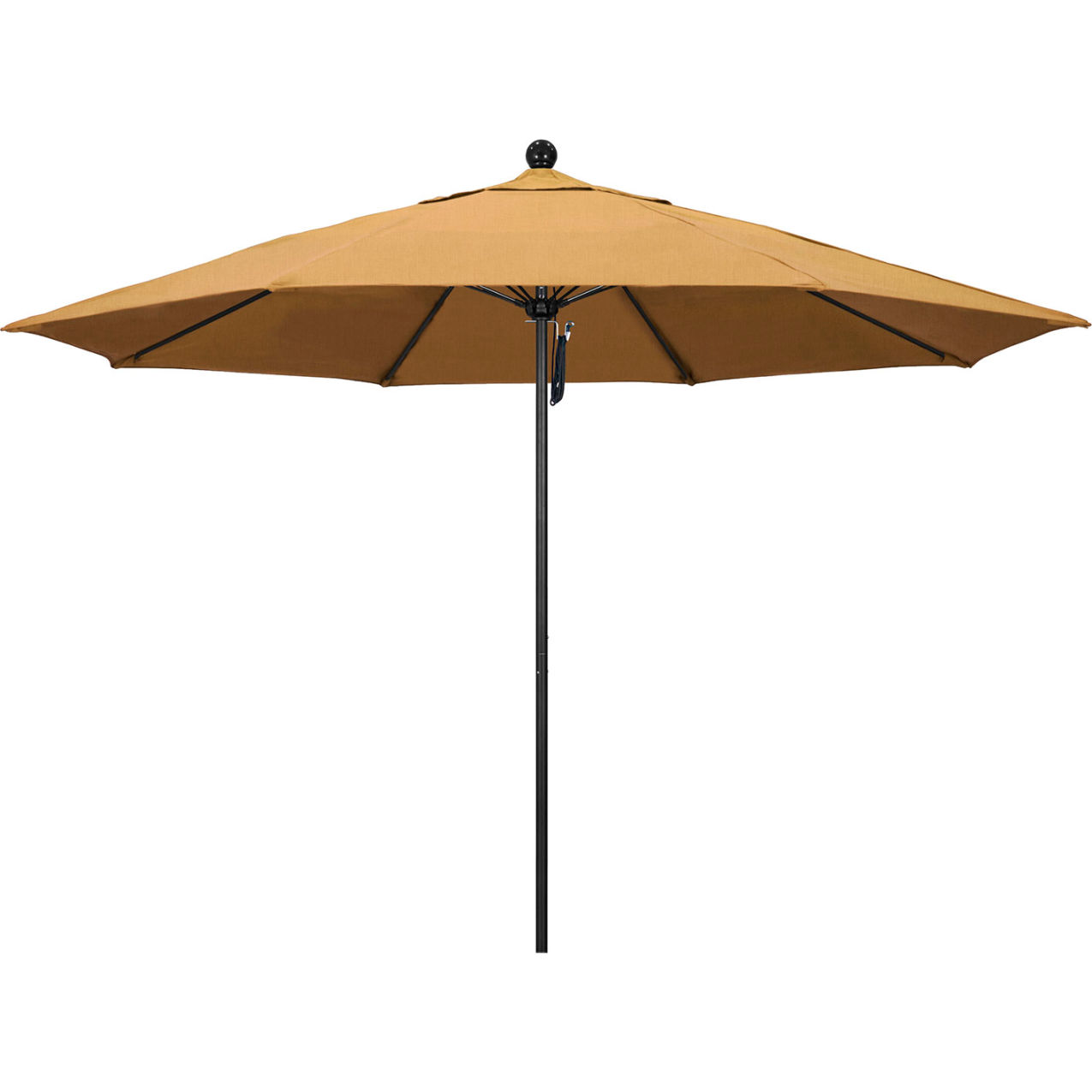 Venture 11' Patio Umbrella, Black Pole, Sunbrella Wheat Fabric