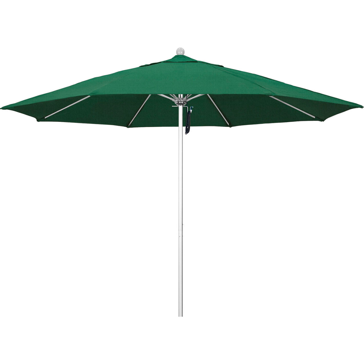 Venture 11' Patio Umbrella, Silver Pole, Olefin Hunter Green Fabric