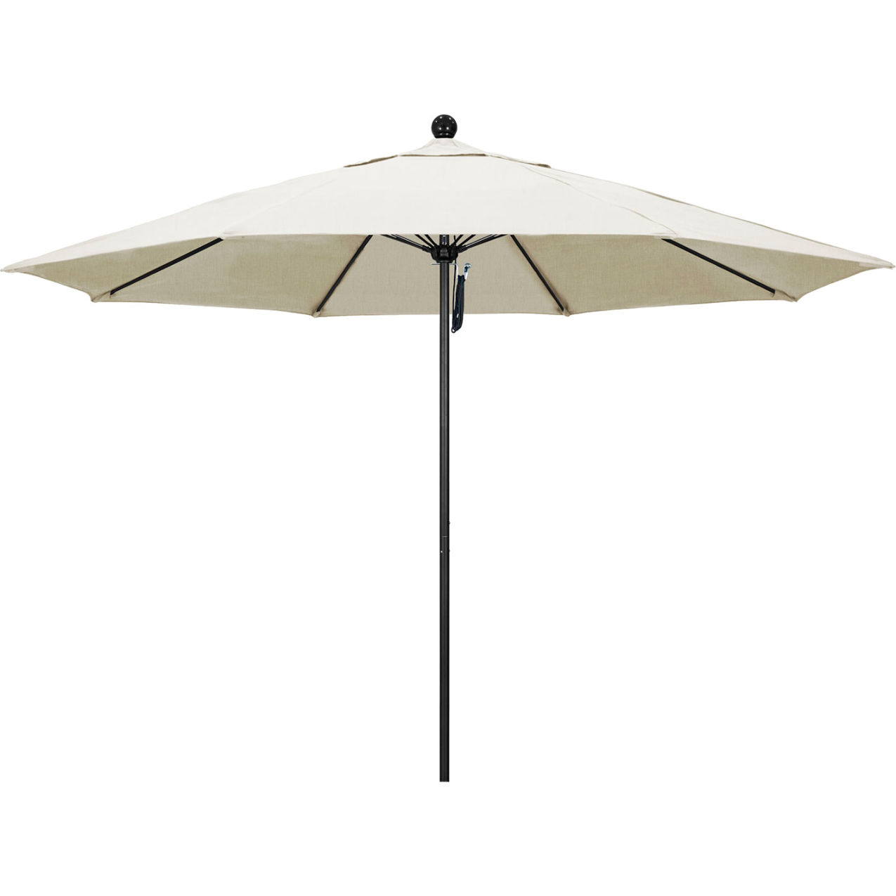 Venture 11' Patio Umbrella, Black Pole, Sunbrella 1A Canvas Fabric