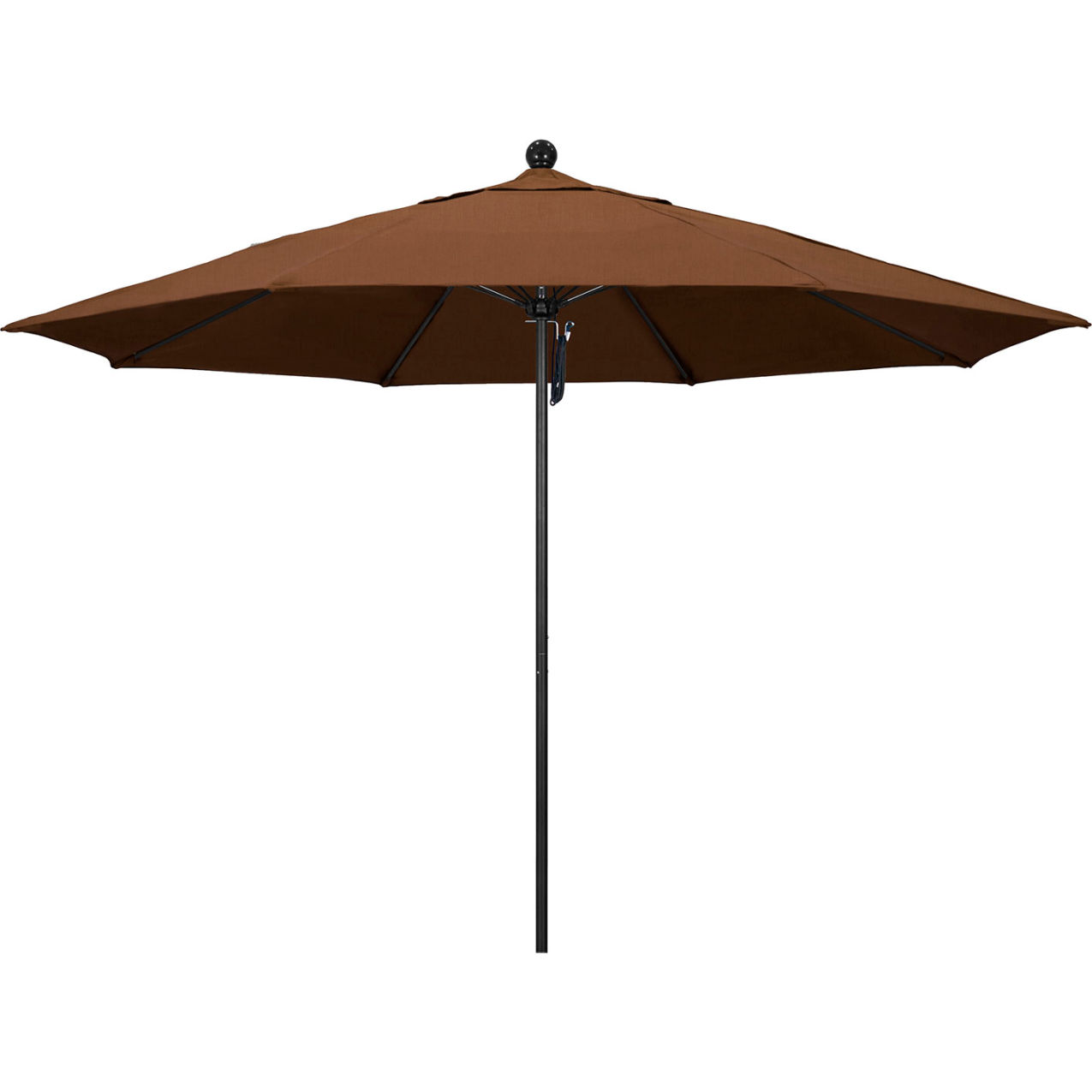 Venture 11' Patio Umbrella, Black Pole, Sunbrella 1A Teak Fabric