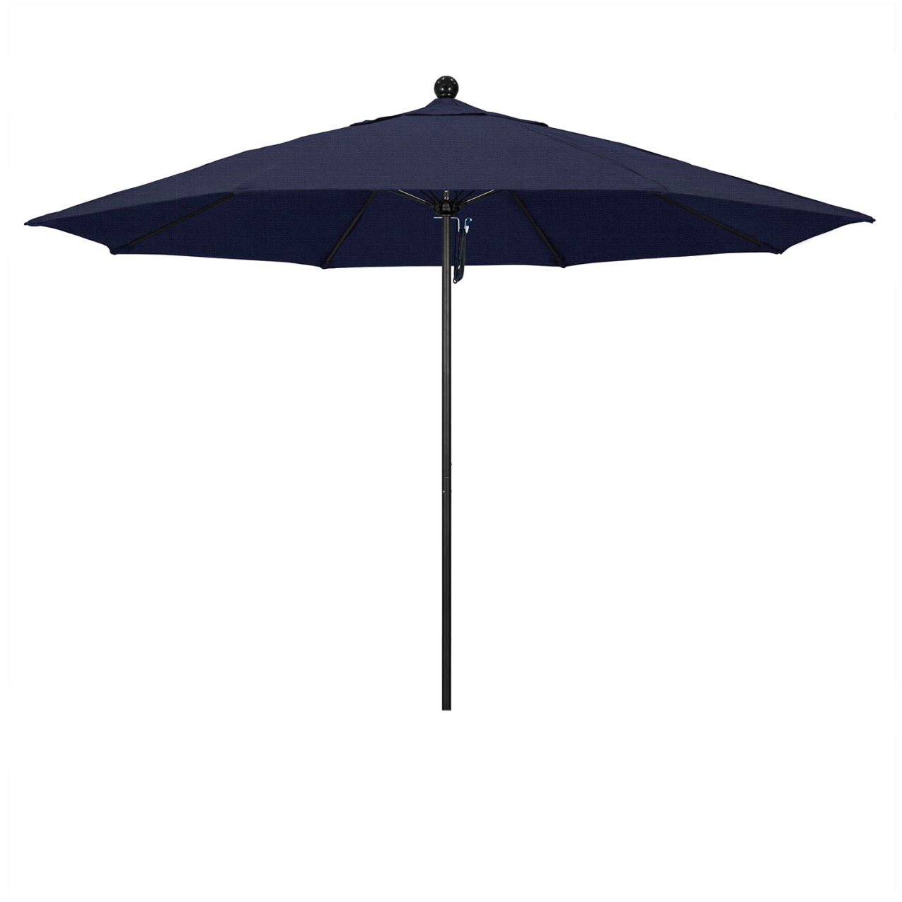 Venture 11' Patio Umbrella, Black Pole, Olefin Navy Fabric