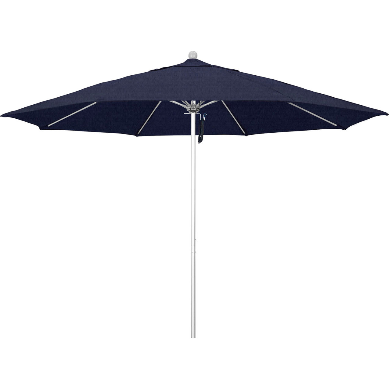 Venture 11' Patio Umbrella, Silver Pole, Olefin Navy Blue Fabric