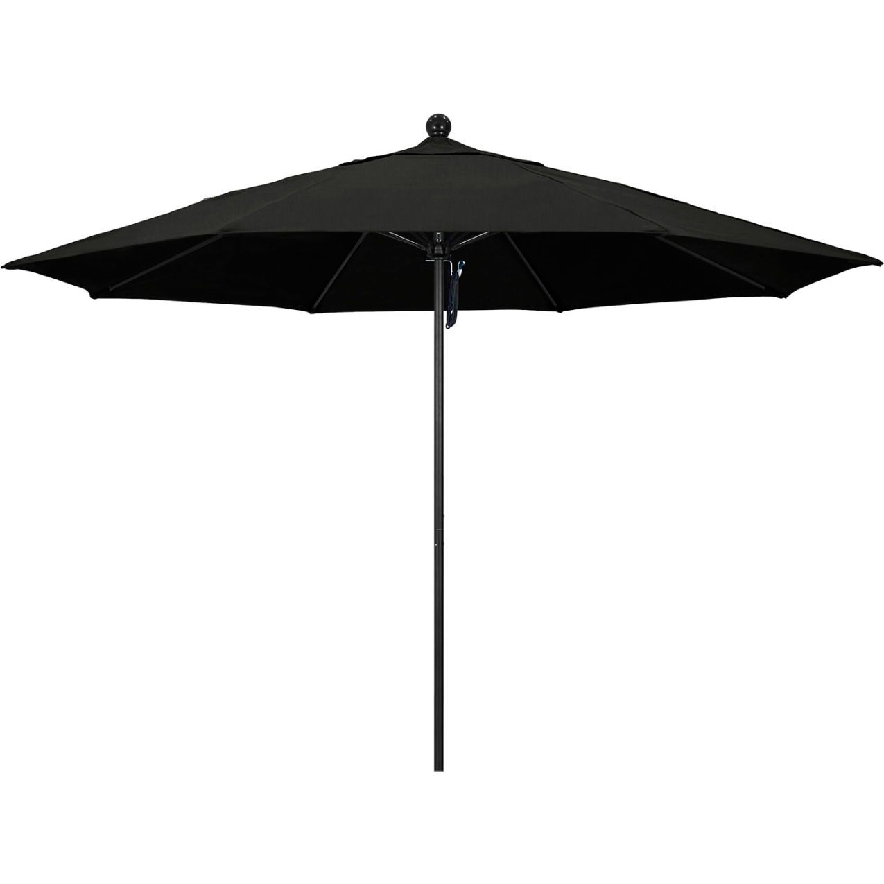 Venture 11' Patio Umbrella, Black Pole, Sunbrella 1A Black Fabric