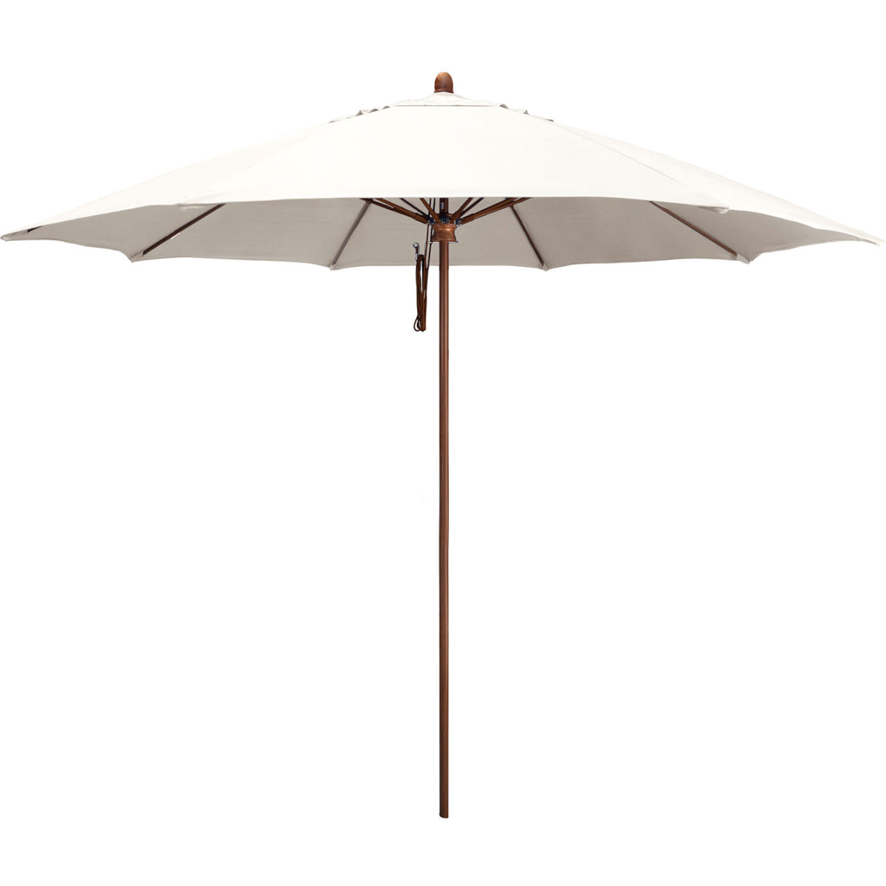Madera 11' Patio Umbrella, Woodgrain Pole, Sunbrella 1A Natural Fabric