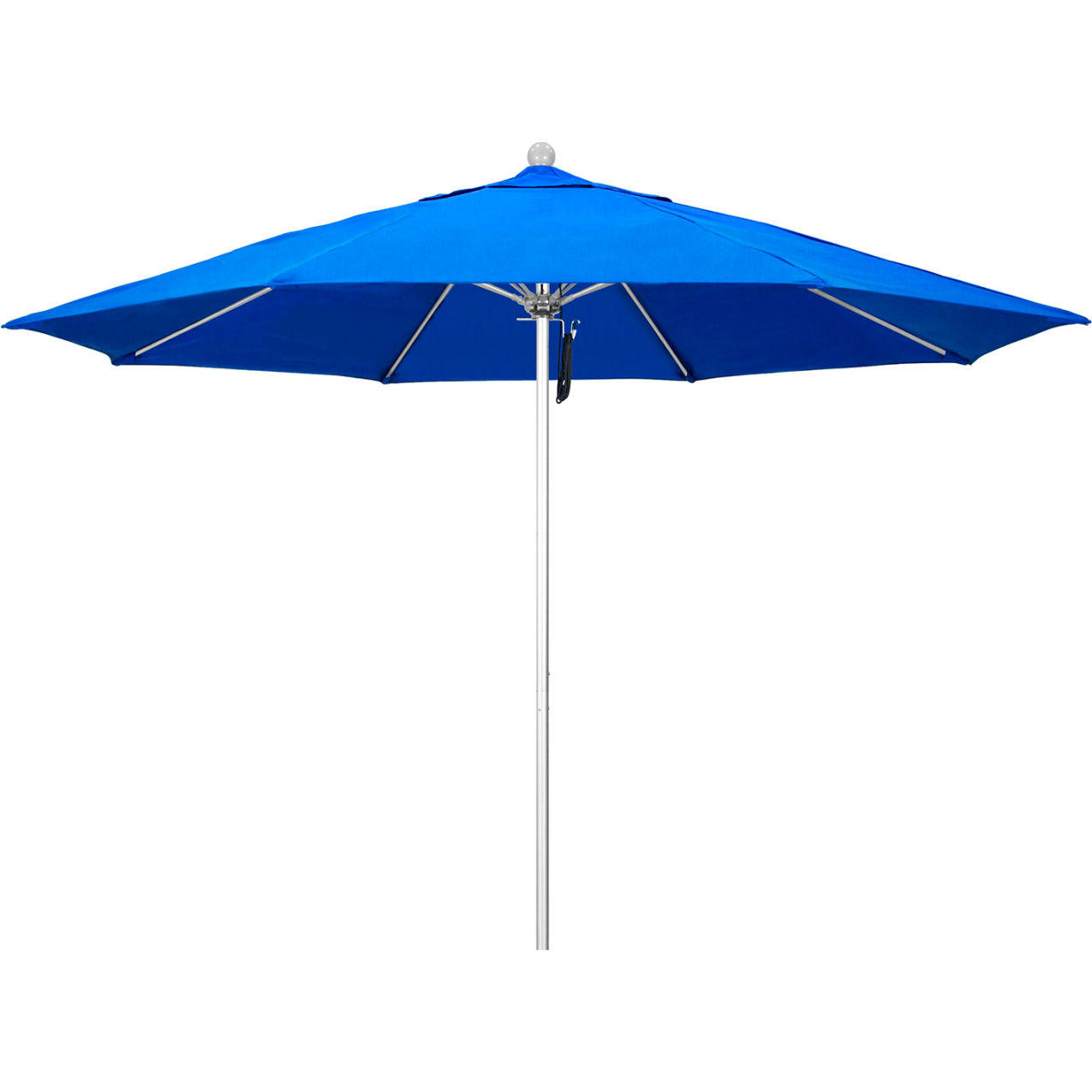 Venture 11' Patio Umbrella, Silver Pole, Sunbrella 1A Pacific Blue Fabric