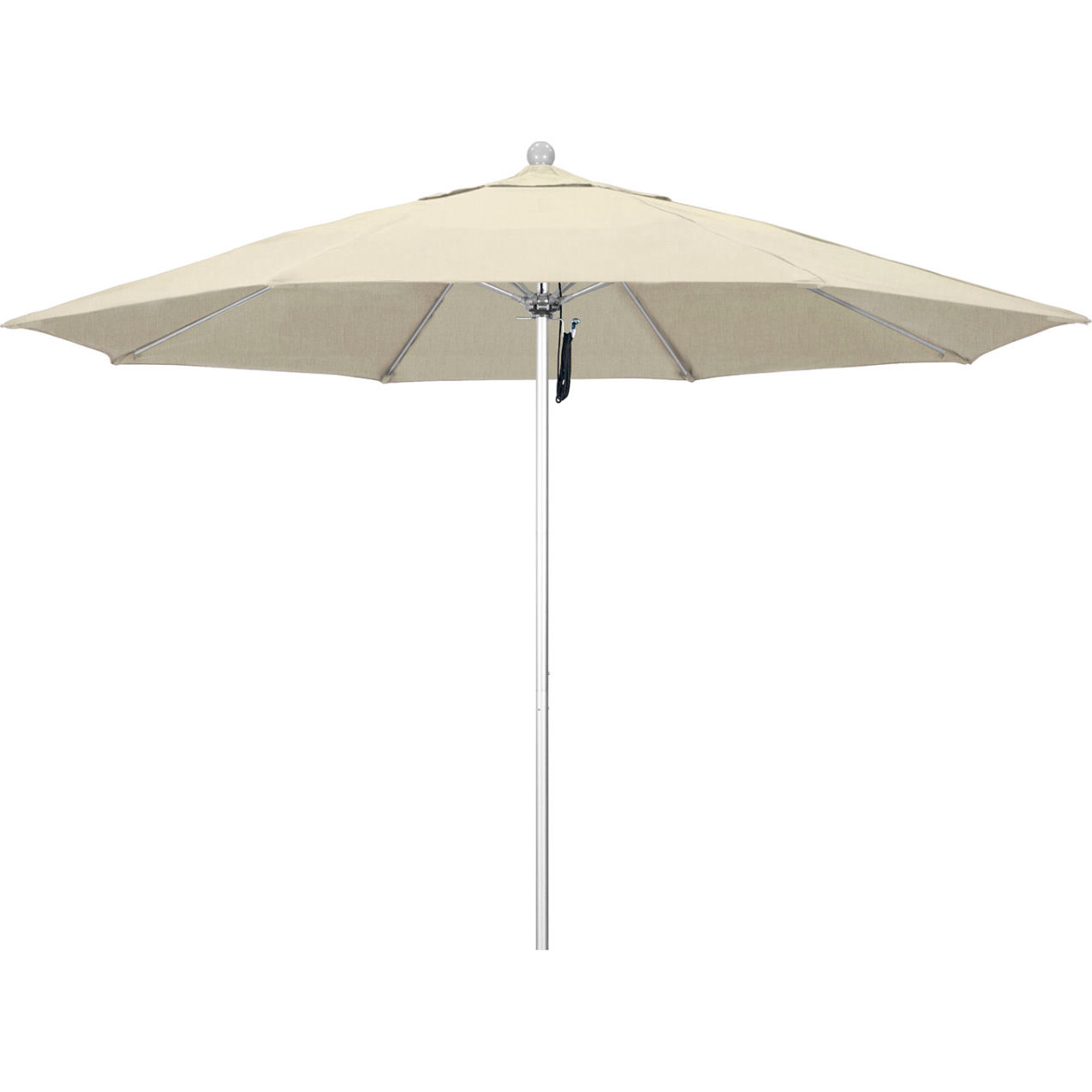 Venture 11' Patio Umbrella, Silver Pole, Sunbrella Antique Biege Fabric