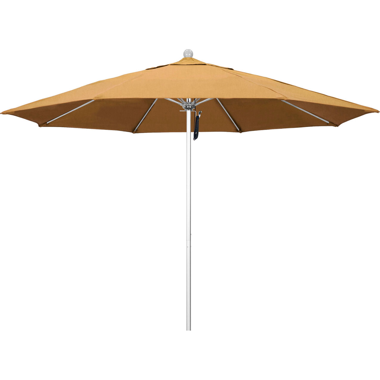 Venture 11' Patio Umbrella, Silver Pole, Sunbrella 1A Wheat Fabric