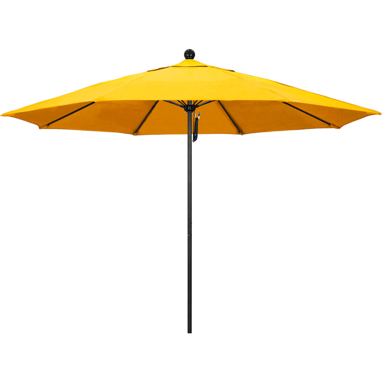 Venture 11' Patio Umbrella, Black Pole, Sunbrella 1A Sunflower Yellow Fabric