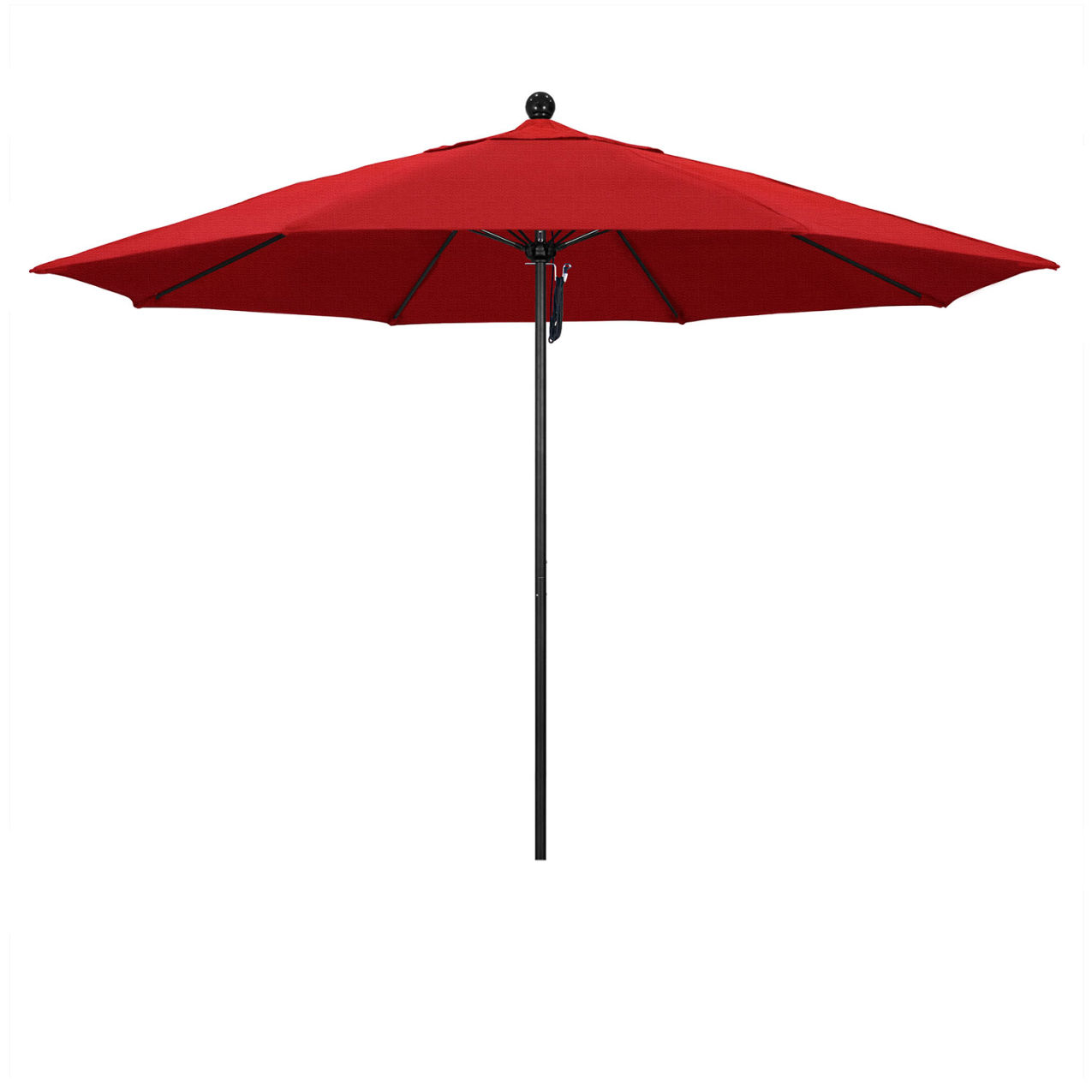Venture 11' Patio Umbrella, Black Pole, Olefin Red Fabric