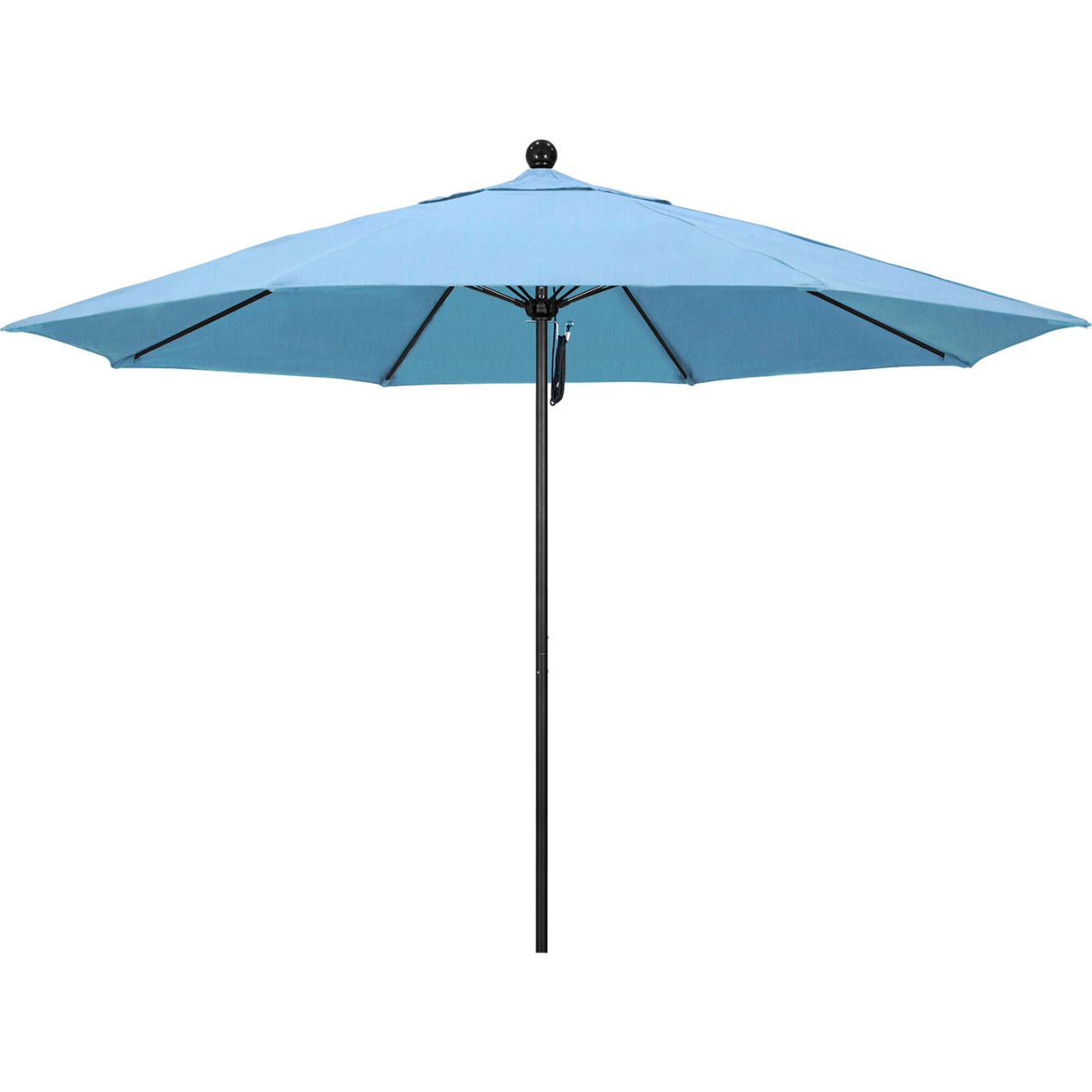 Venture 11' Patio Umbrella, Black Pole, Sunbrella Air Blue Fabric