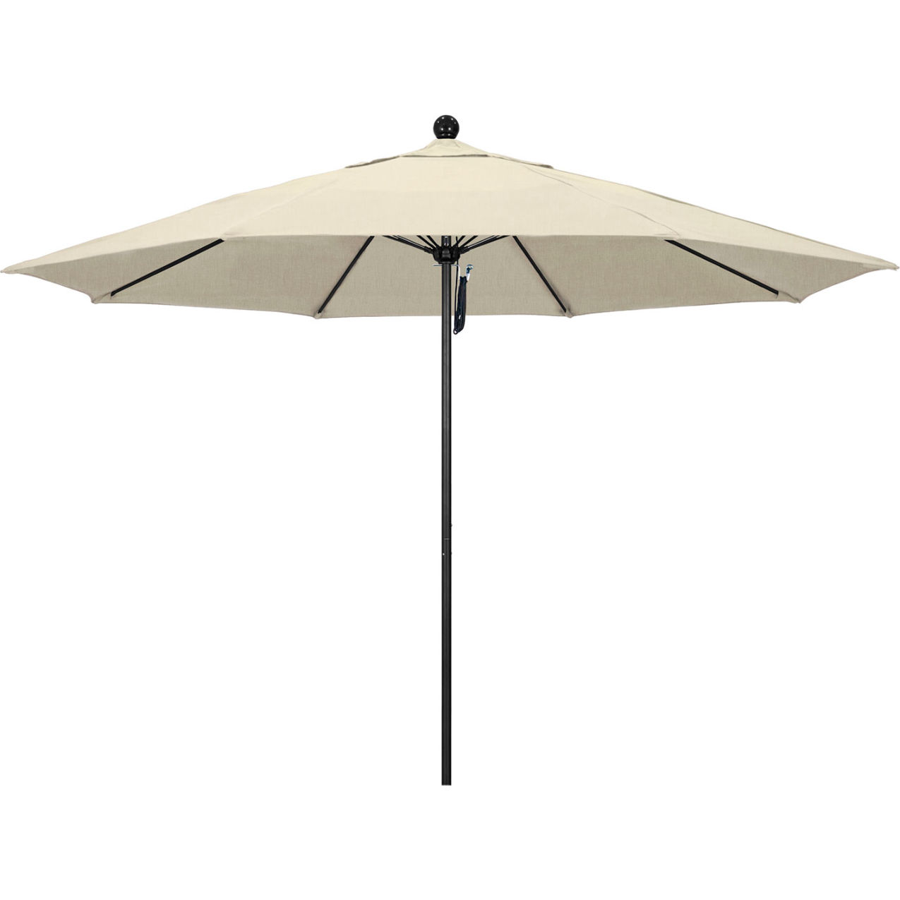 Venture 11' Patio Umbrella, Black Pole, Sunbrella Antique Beige Fabric