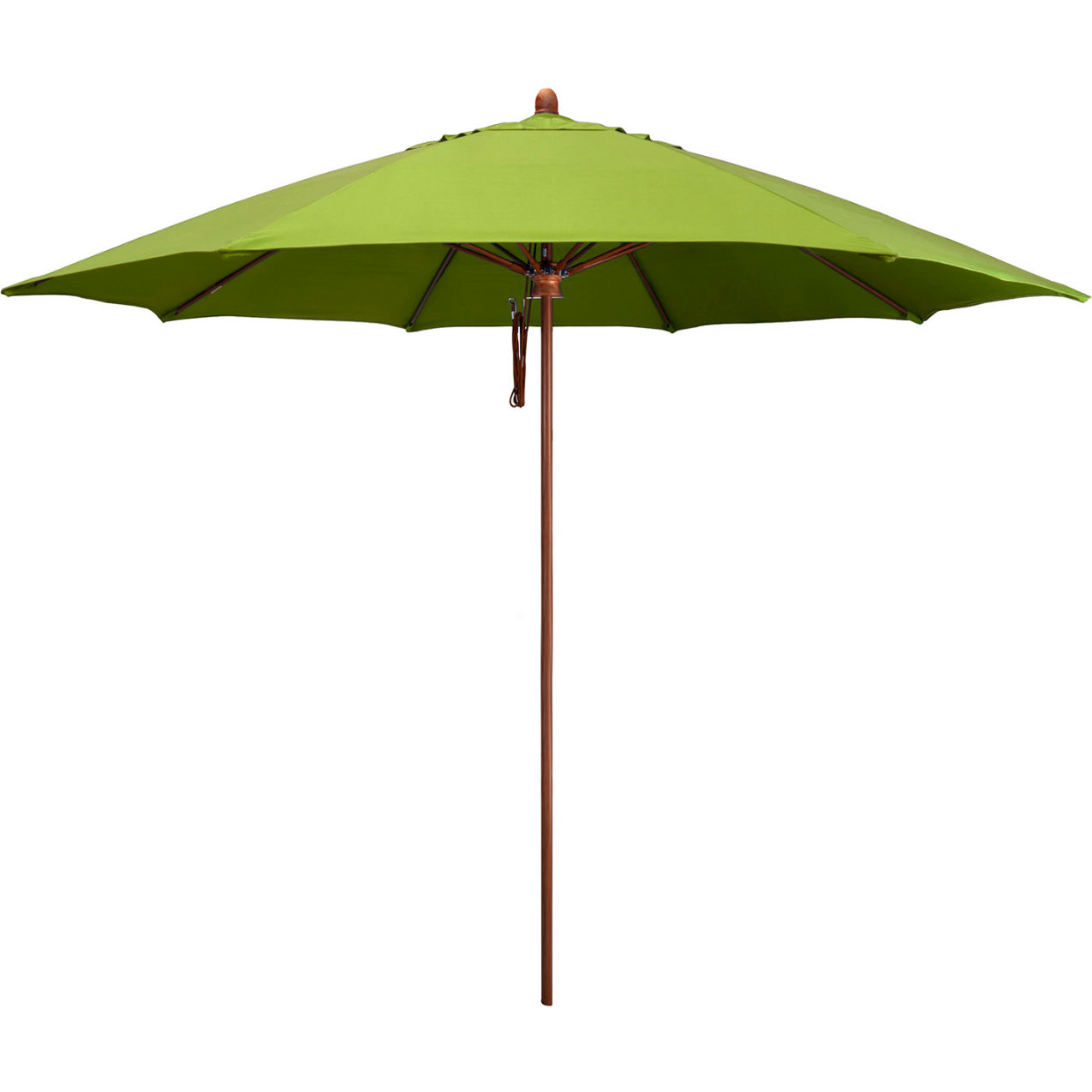 Madera 11' Patio Umbrella, Woodgrain Pole, Sunbrella 2A Macaw