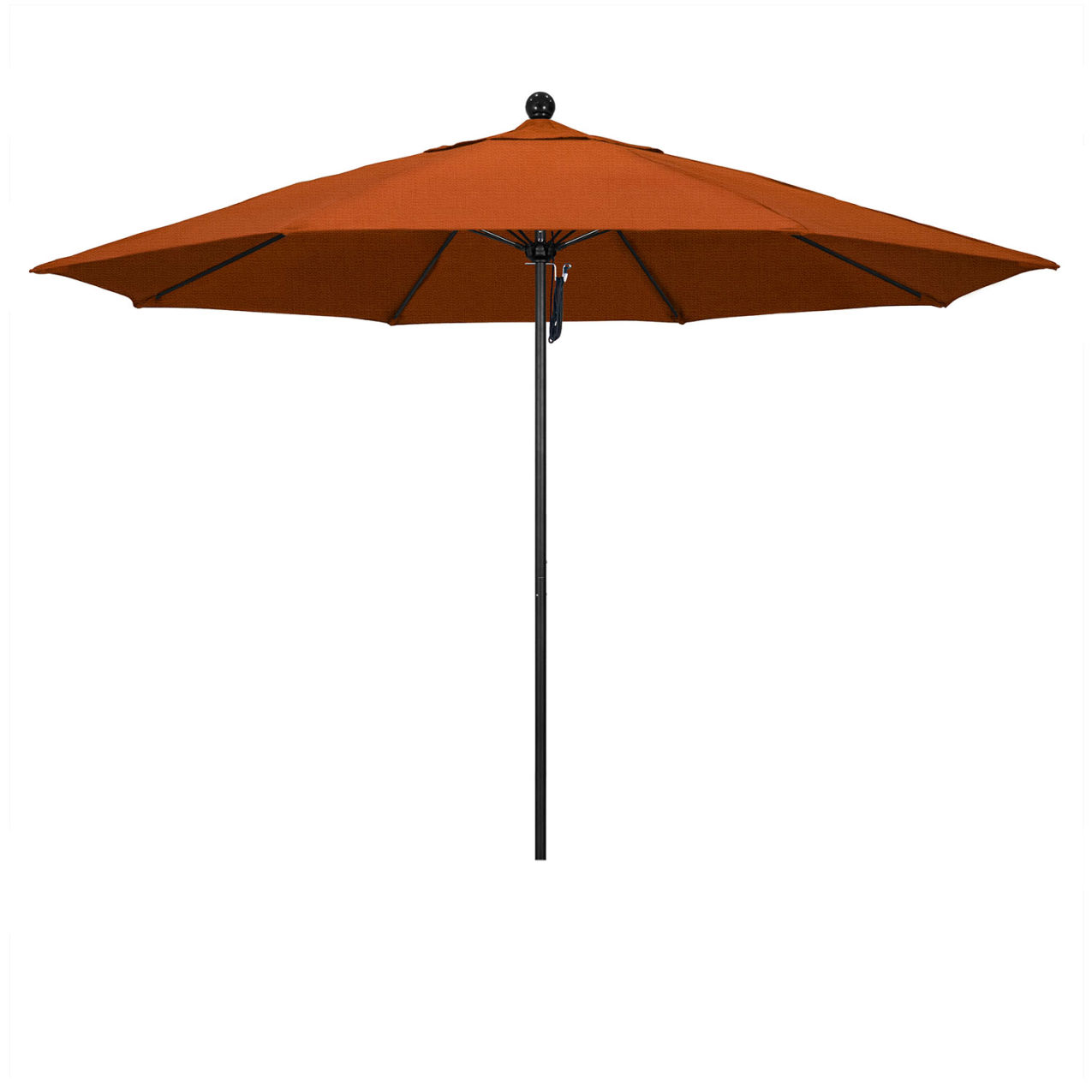 Venture 11' Patio Umbrella, Black Pole, Olefin Terracotta Fabric