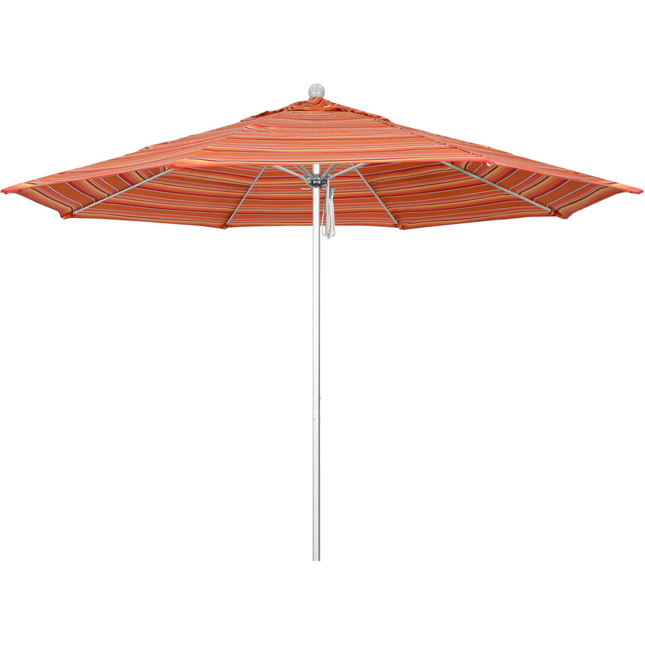 Venture 11' Patio Umbrella, Silver Pole, Sunbrella 1A Dolce Mango Fabric