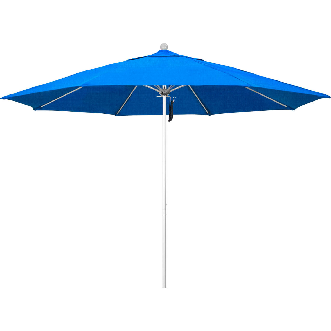 Venture 11' Patio Umbrella, Silver Pole, Olefin Royal Blue Fabric