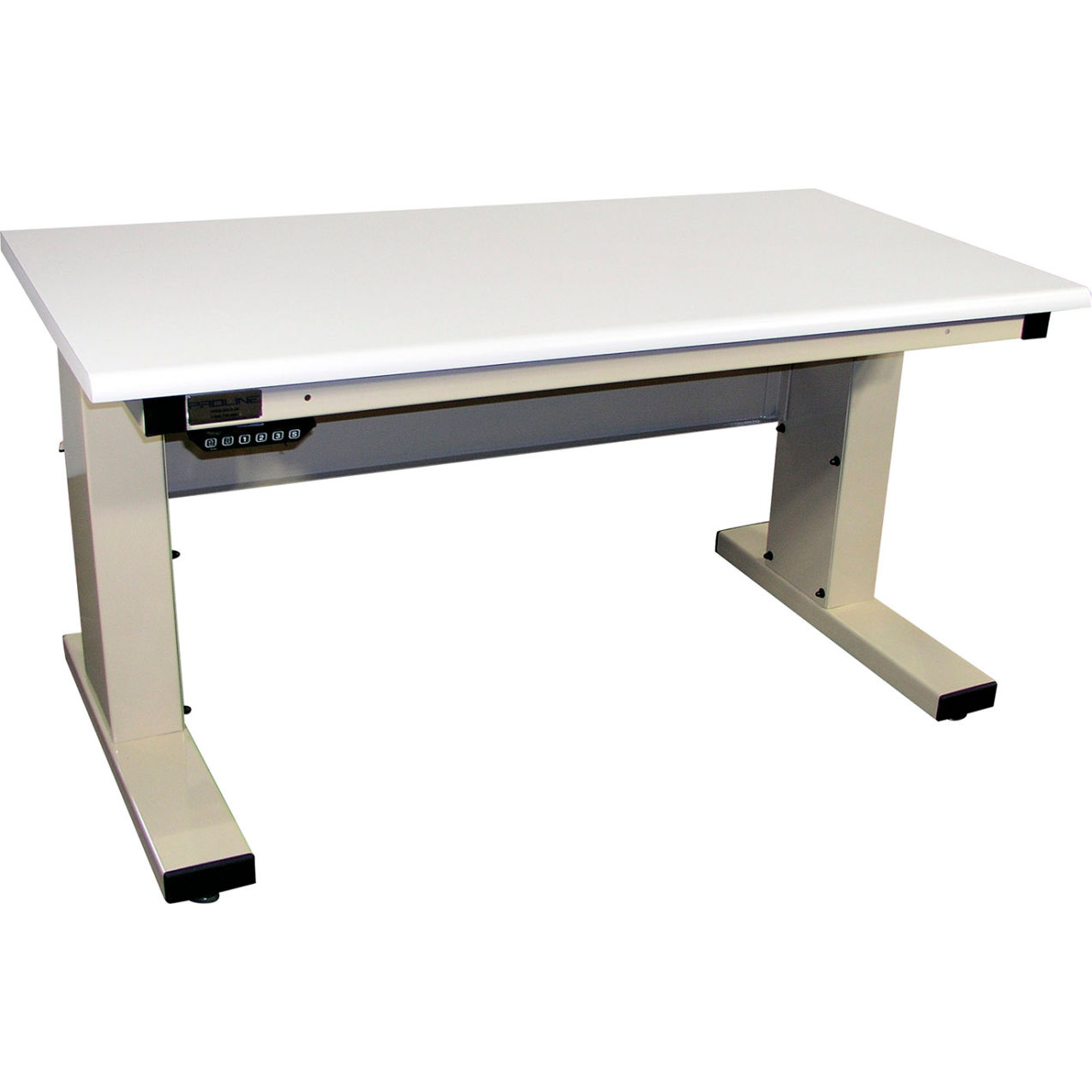 Millennium II 72 x 30 Electric Adj Height Workbench, ESD Laminate Bullnose Edge, Light Beige
