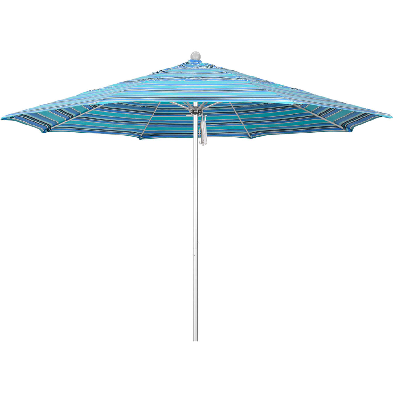 Venture 11' Patio Umbrella, Silver Pole, Sunbrella 1A Dolce Oasis Fabric