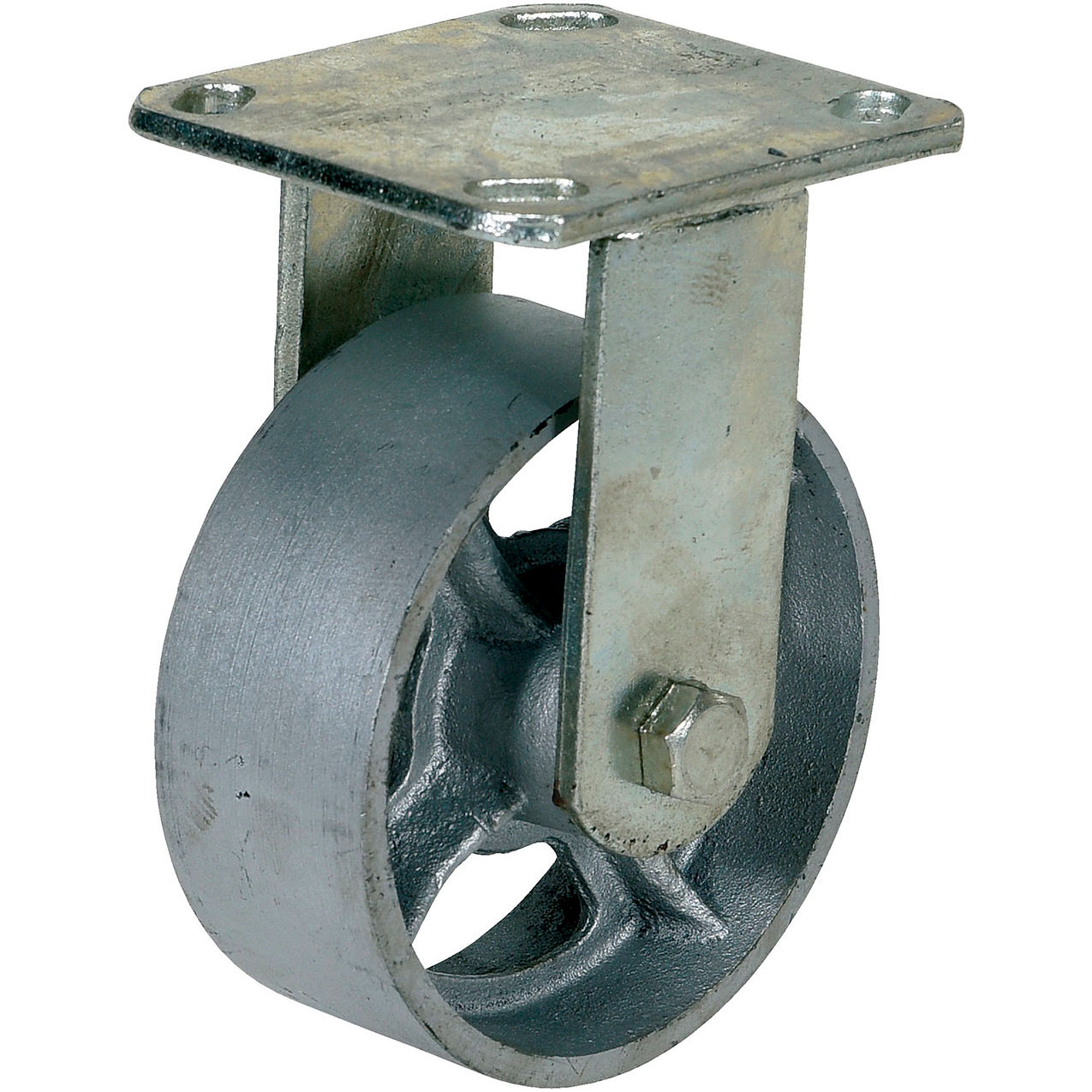 Rigid Caster 5" Dia. x 2"W, 1000 lb. Capacity, Cast Iron/Steel, Gray