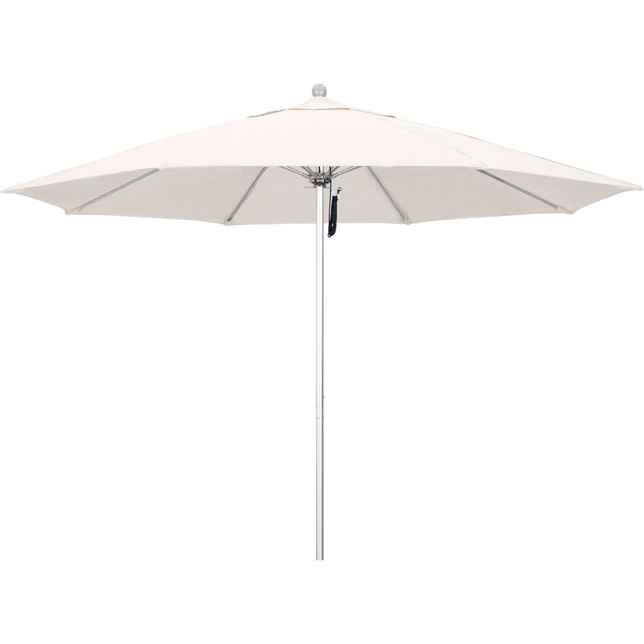 Venture 11' Patio Umbrella, Silver Pole, Olefin White Fabric