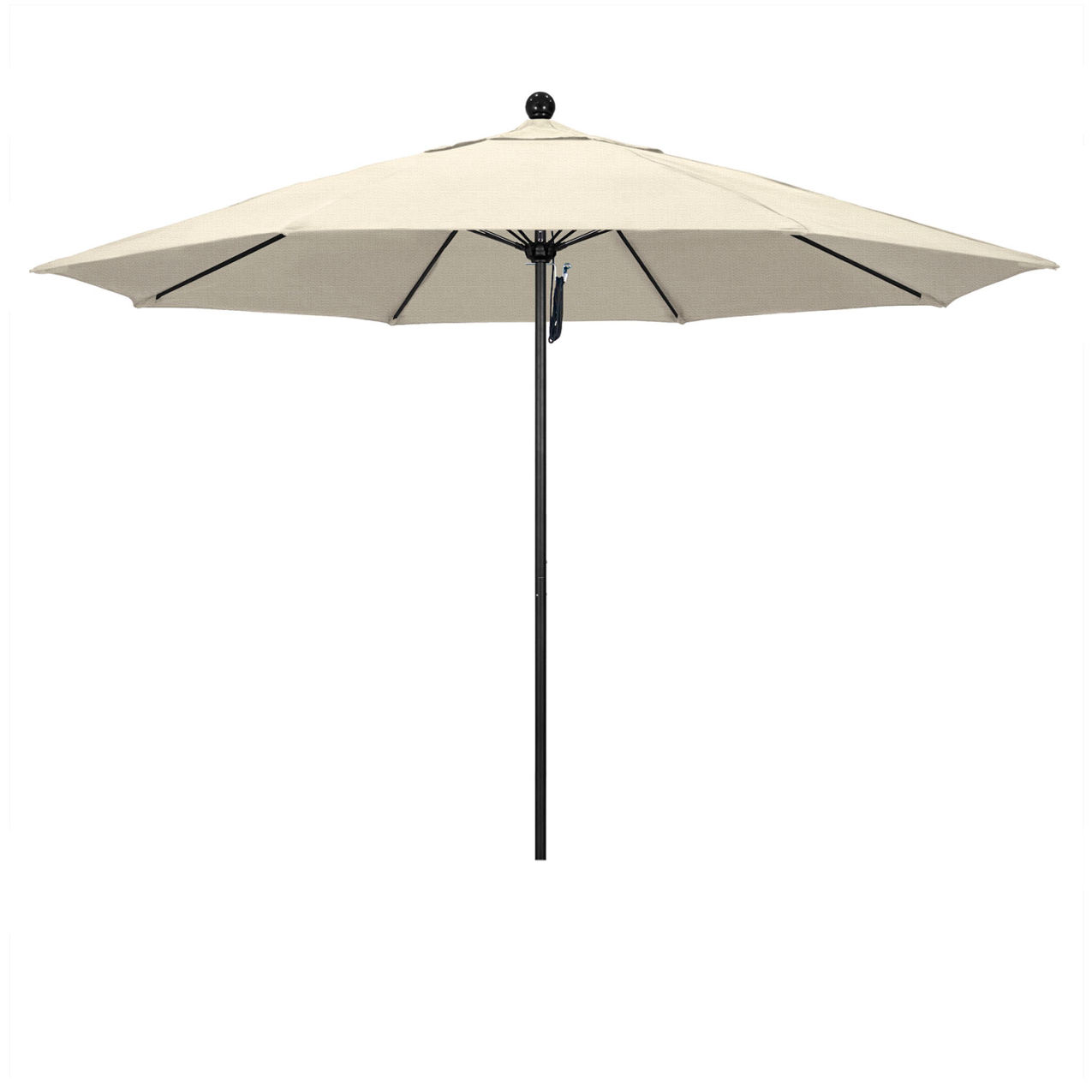 Venture 11' Patio Umbrella, Black Pole, Olefin Antique Beige Fabric