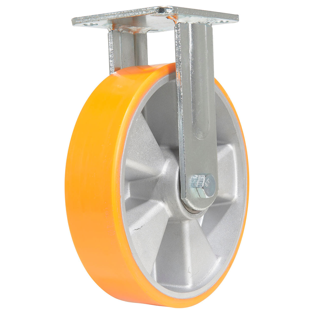 CST-VE Rigid Caster 8" Dia. x 2"W, 1543 lb. Capacity, Polyurethane, Orange
