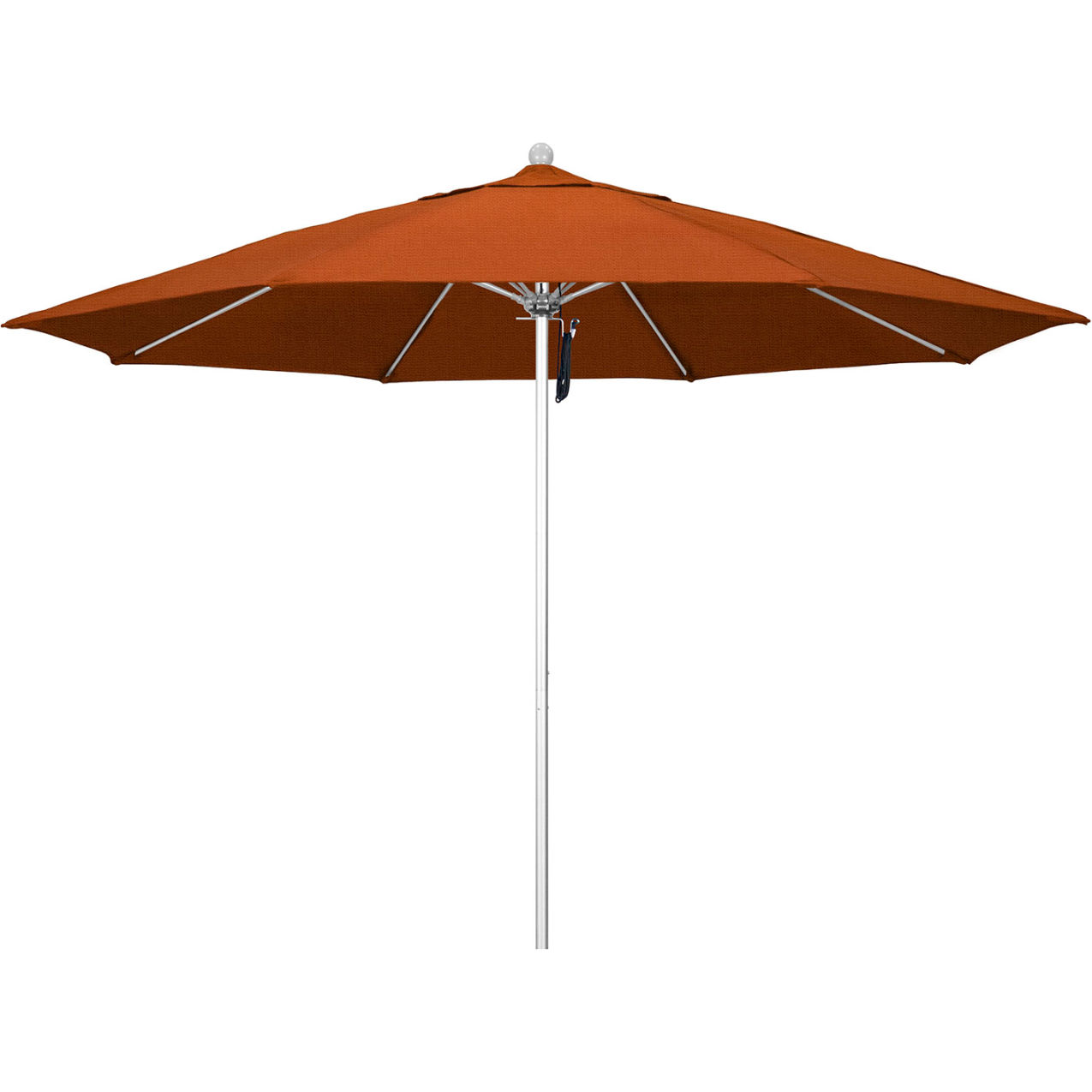Venture 11' Patio Umbrella, Silver Pole, Olefin Terracotta Fabric