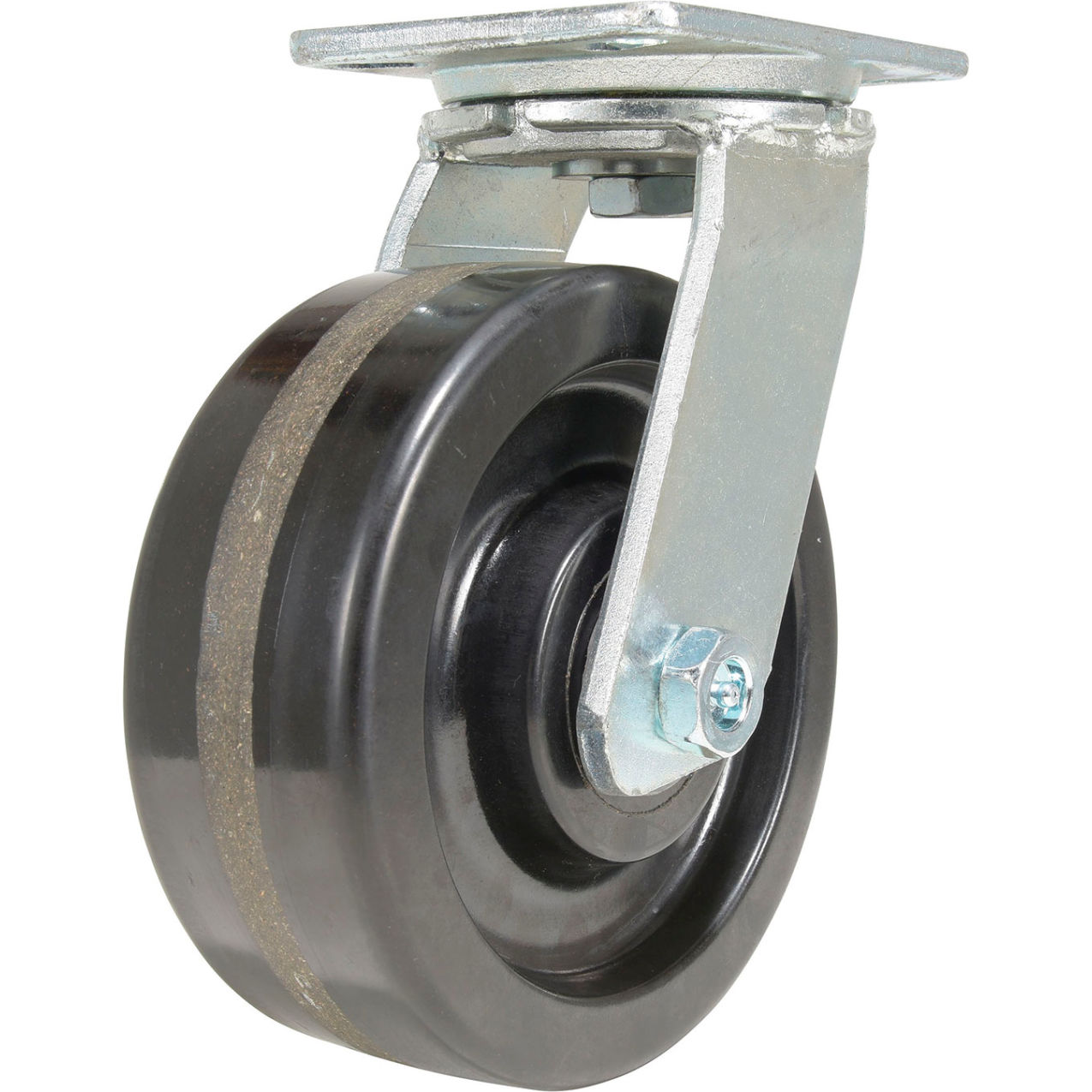 Swivel Caster 8" Dia. x 3"W, 2500 lb. Capacity, Phenolic, Black